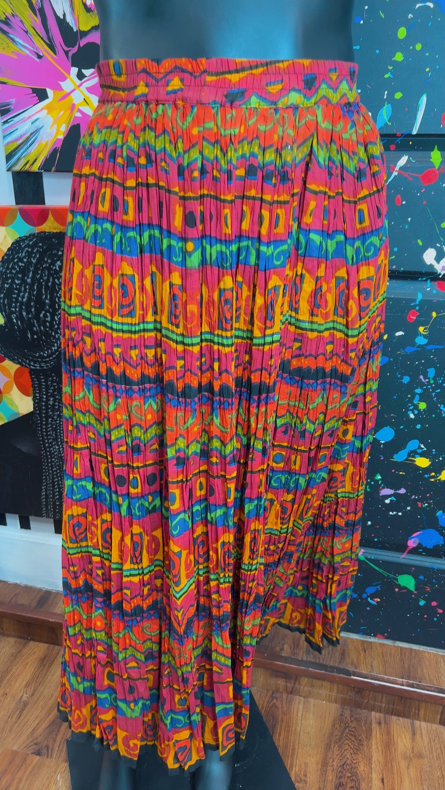 Vintage Rayon Abstract Skirt (18)