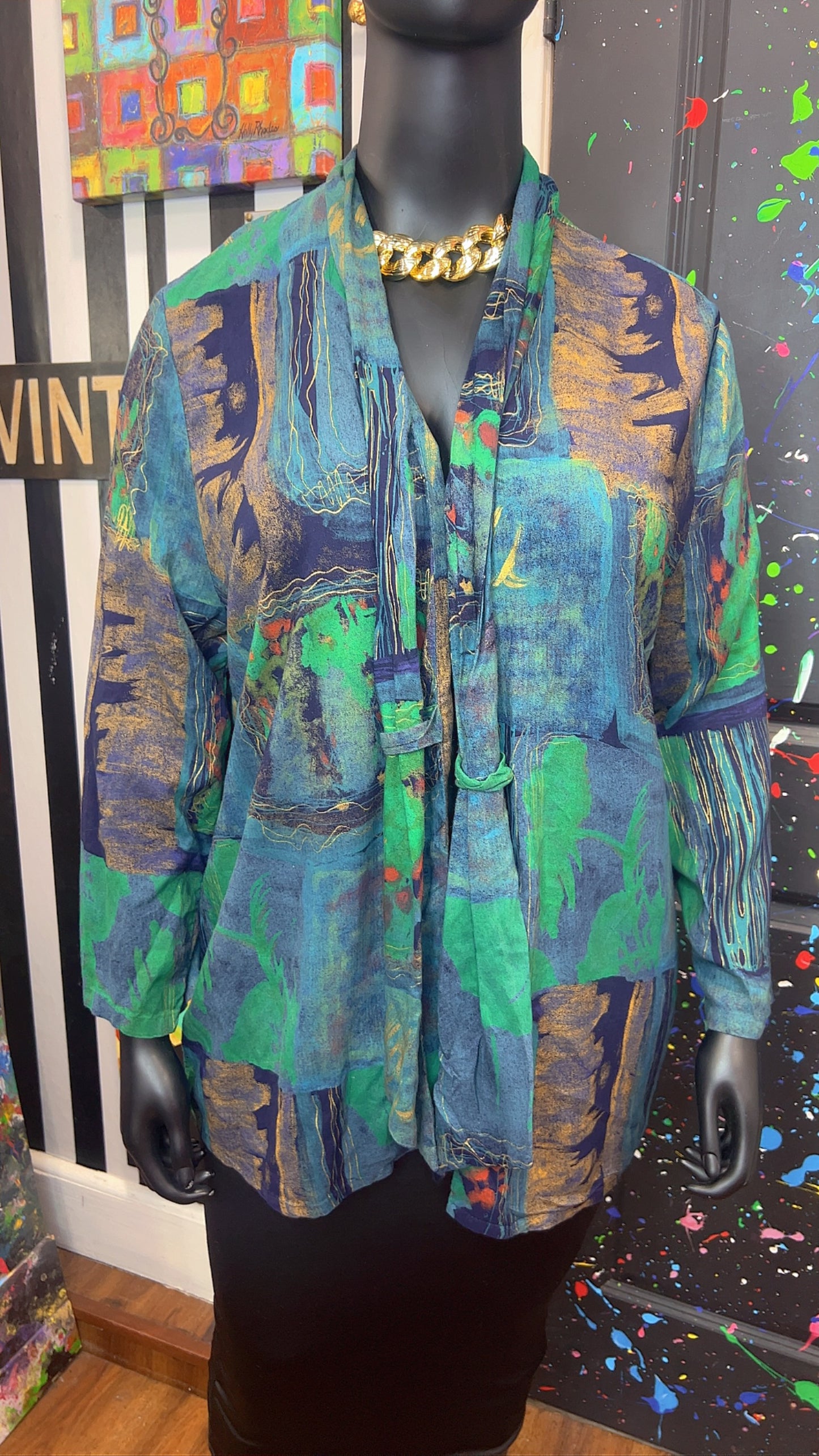 Vintage Abstract Light Weight Duster (22)