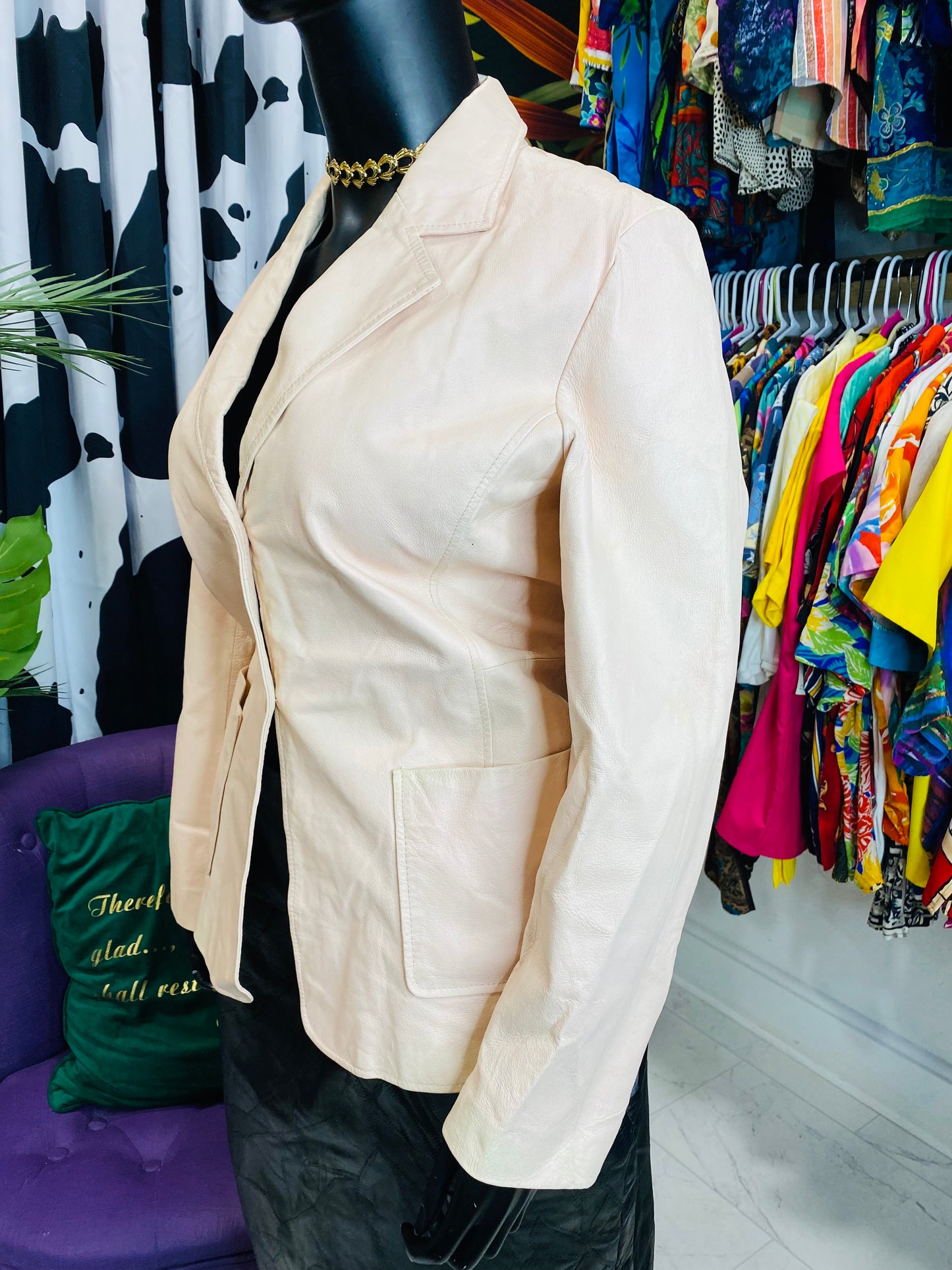 Vintage 100% Pink leather Jacket