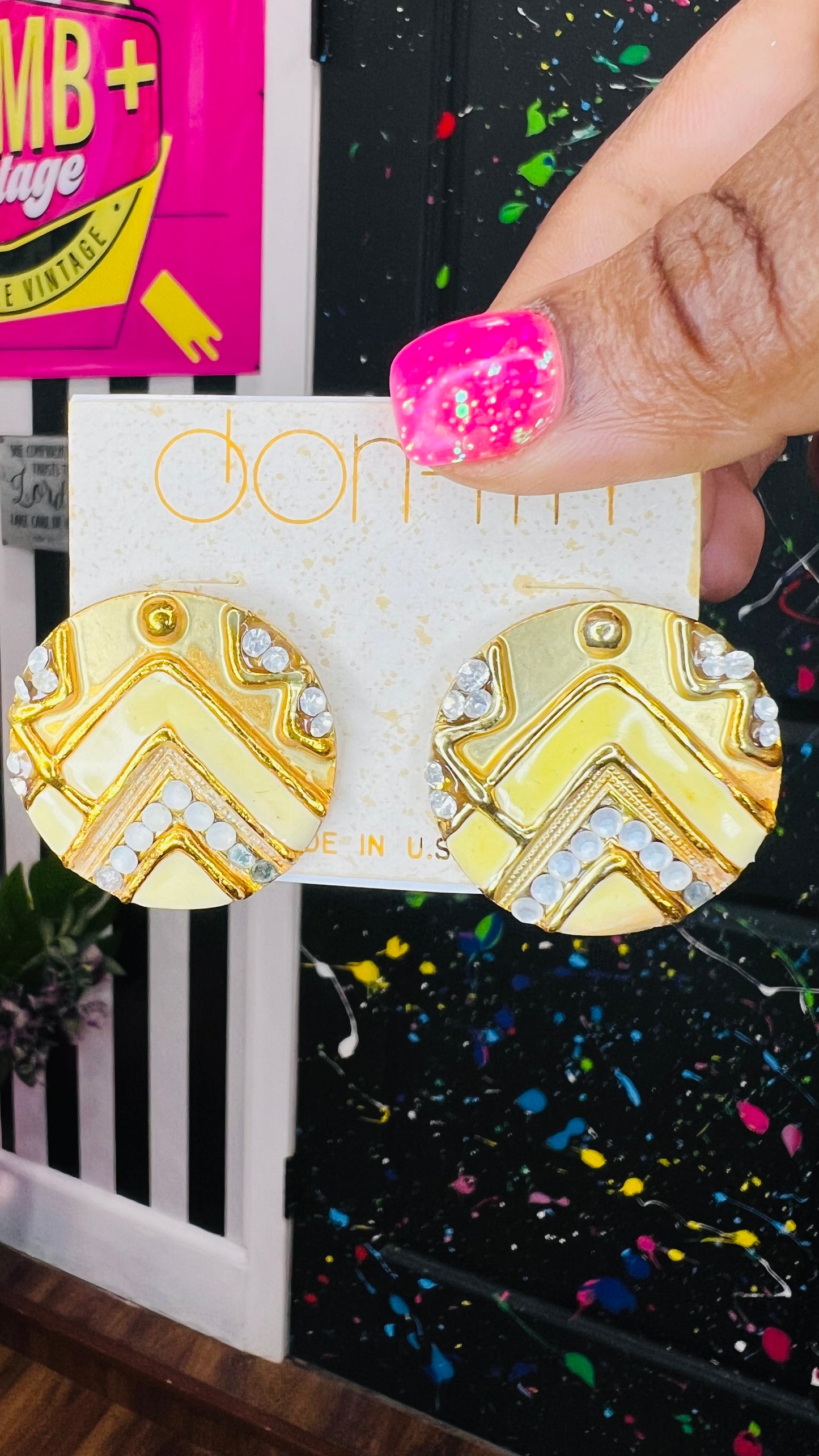 Vintage Gold (metal) Post Back Earrings