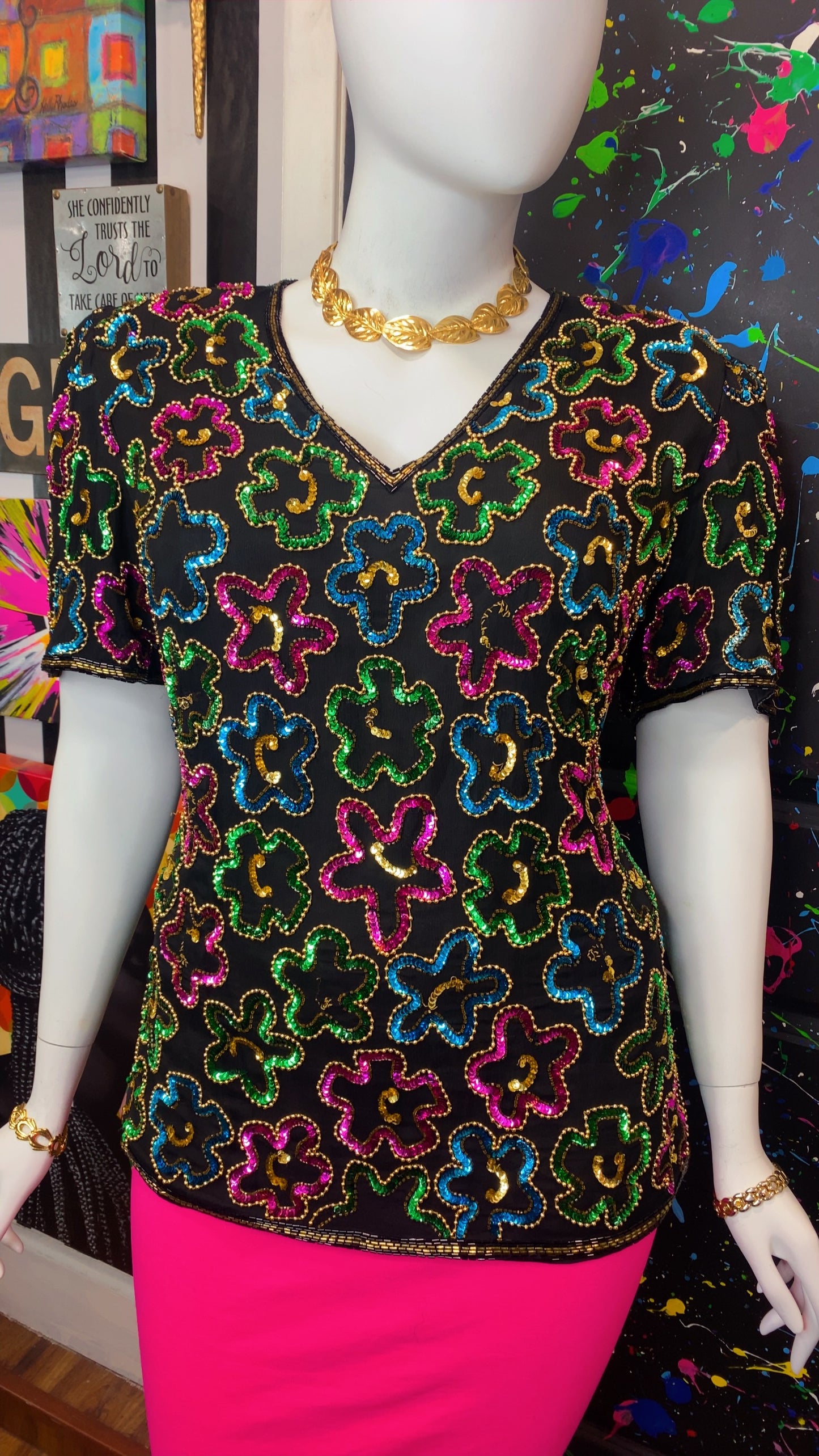 Vintage Sequin Blouse (20)