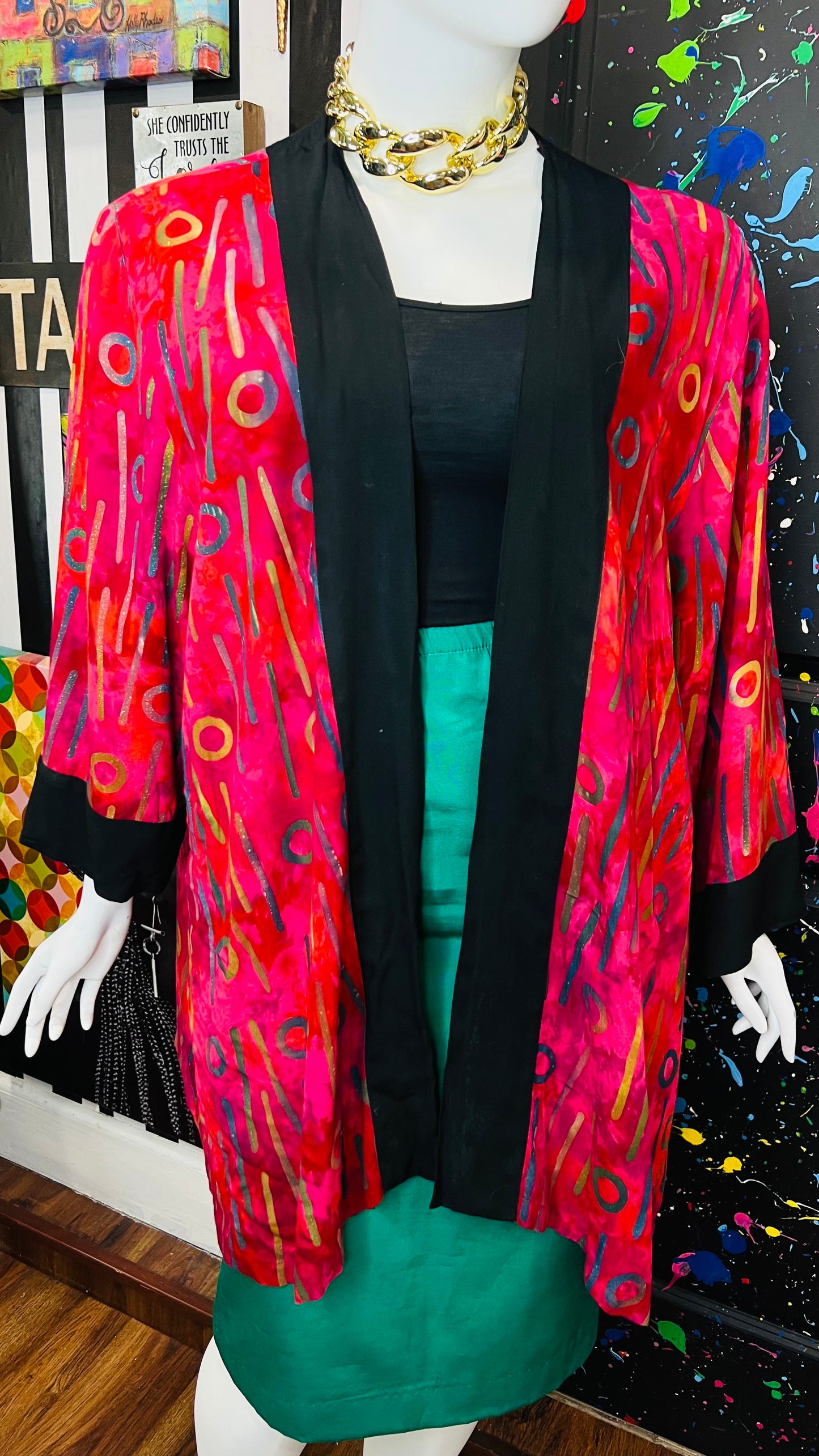 Rayon Abstract Duster (OS)