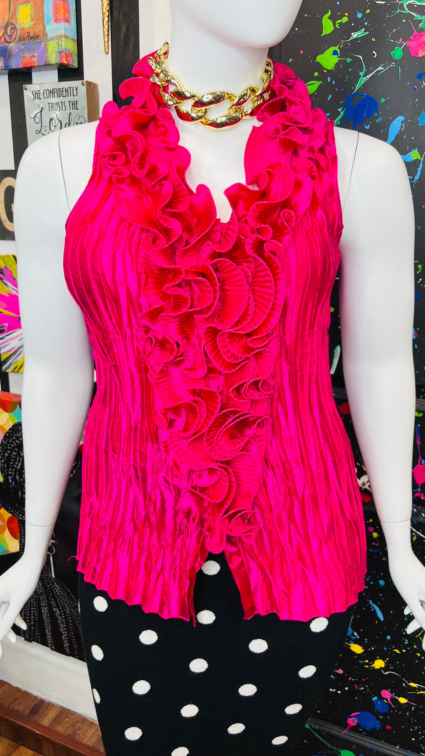 Vintage Y2K Pink Sleeveless Blouse (18/20W)