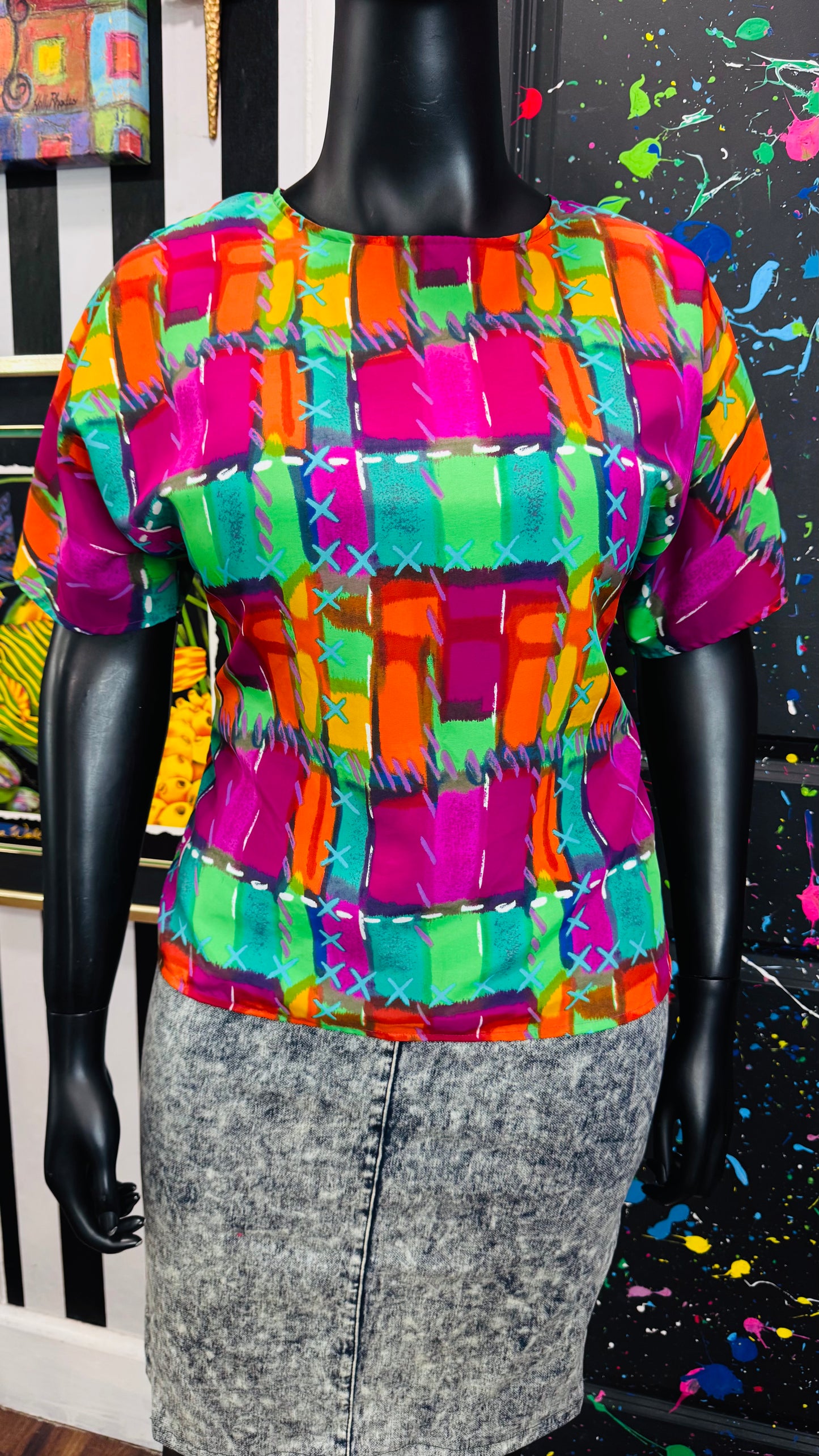 Vintage 90s Short Sleeve Blouse (12/14)