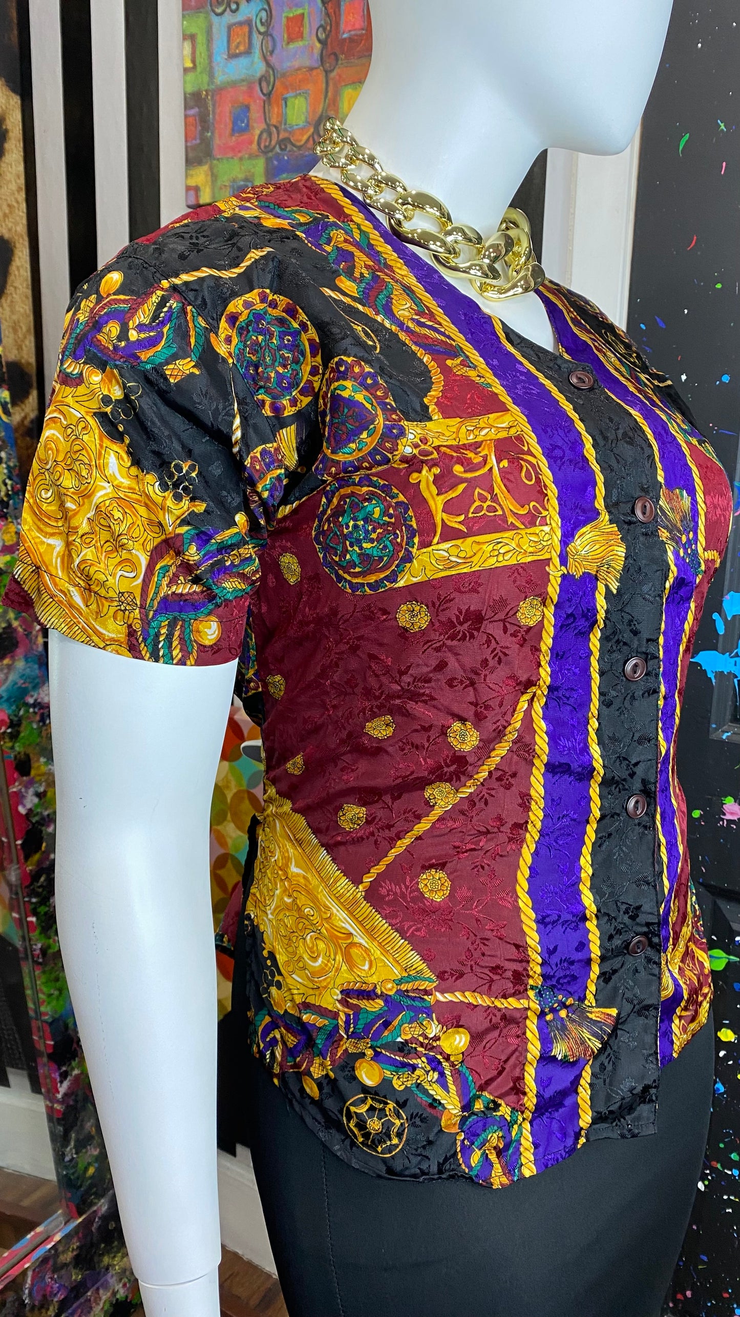 Vintage Nautical Print Blouse (14)