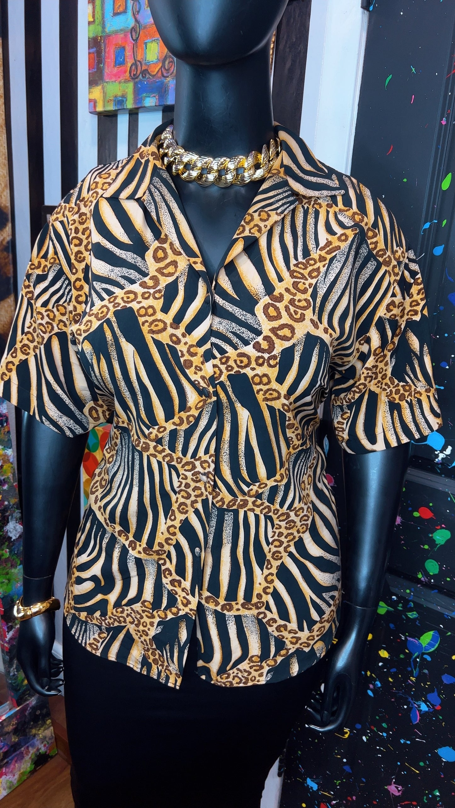 Vintage Animal Print Blouse (18)