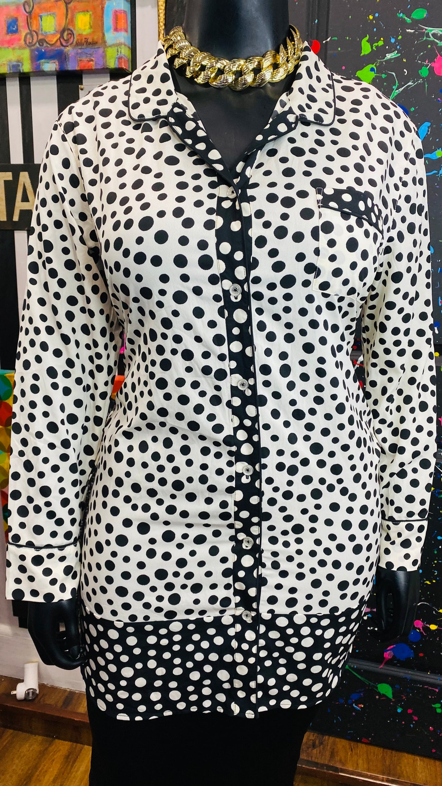 Black & White Polka Dot Blouse (16)