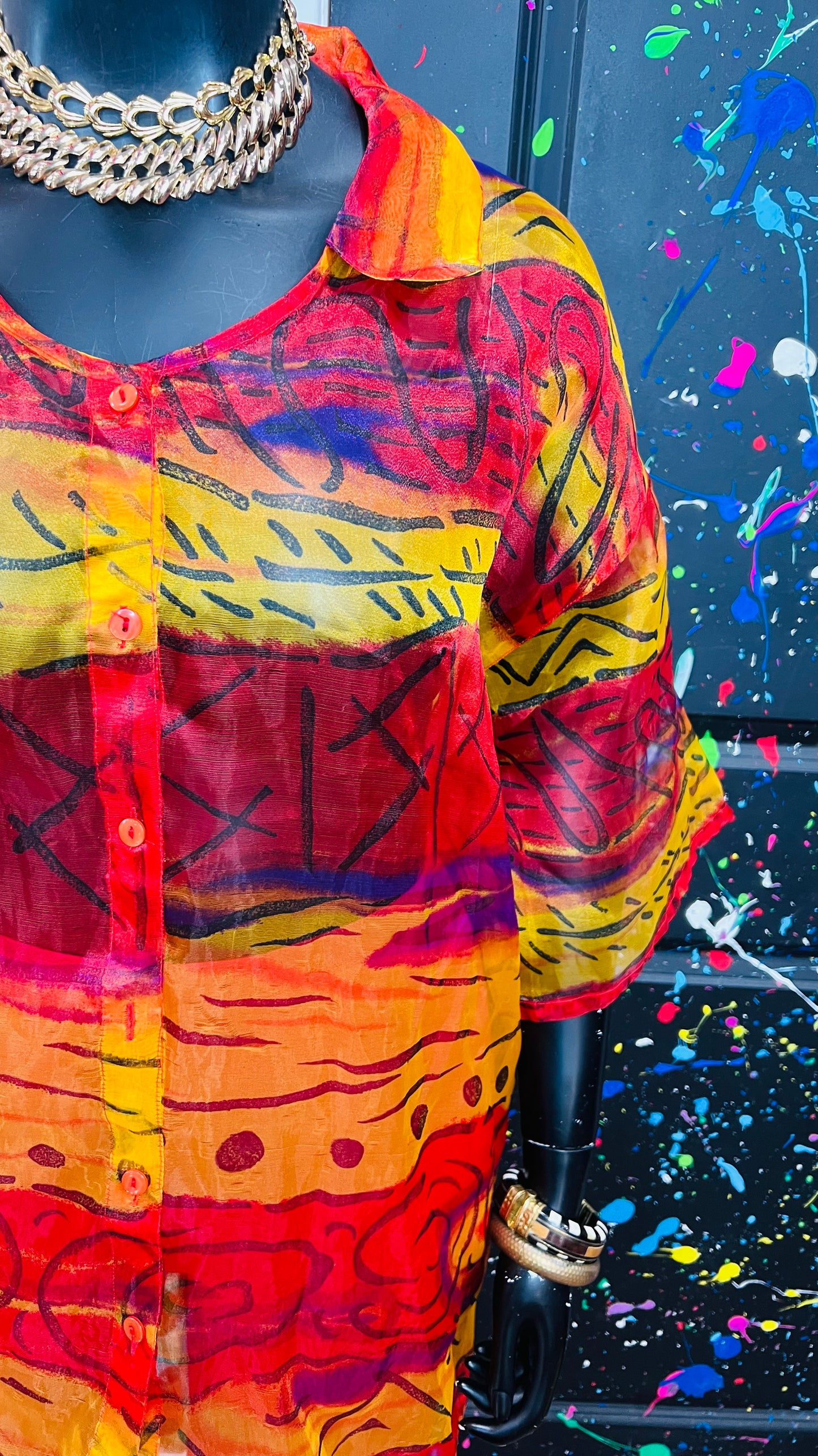 Vintage Y2K Sheer Blouse (36)
