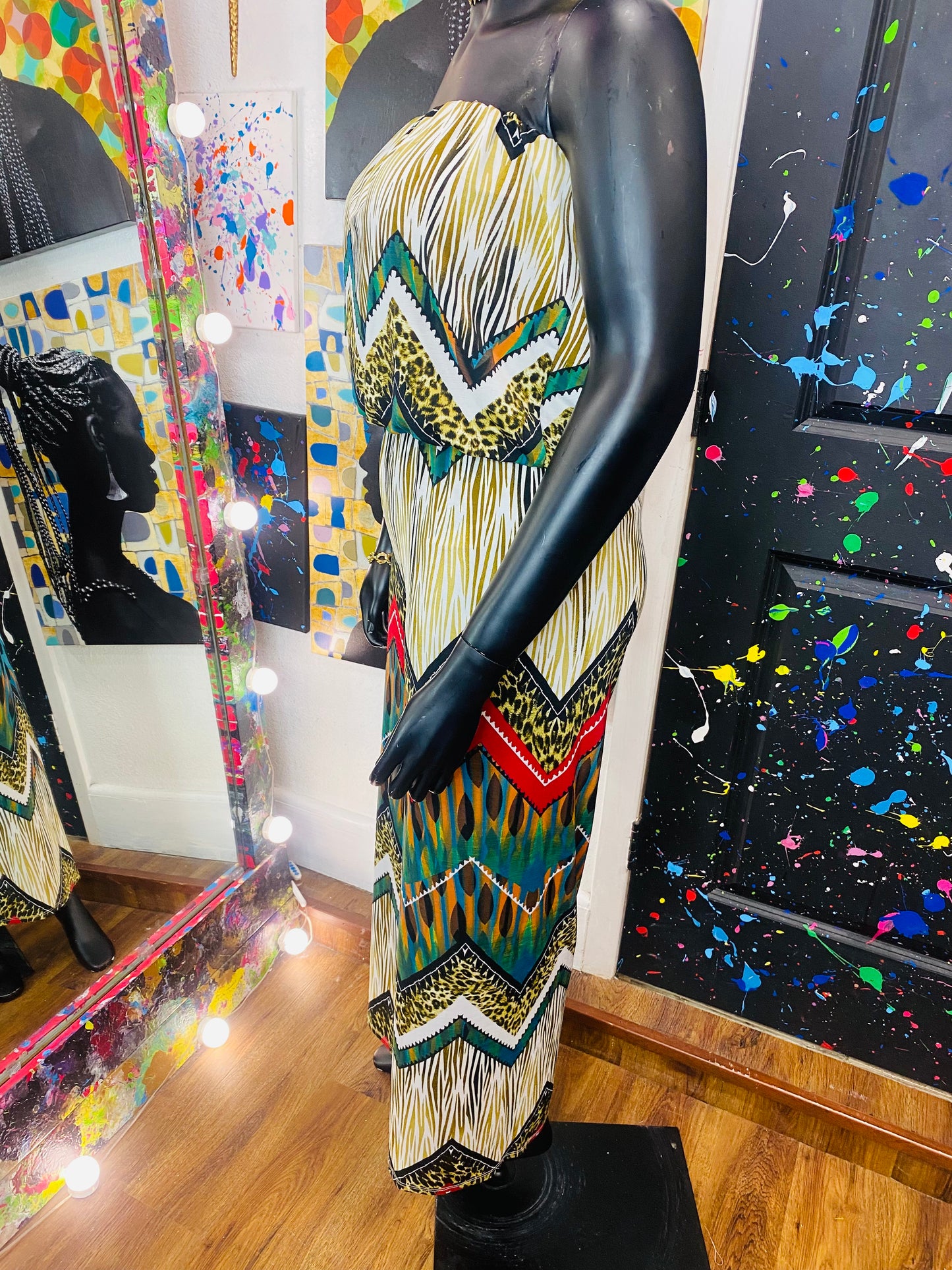 Vintage African Print Romper (Pants )