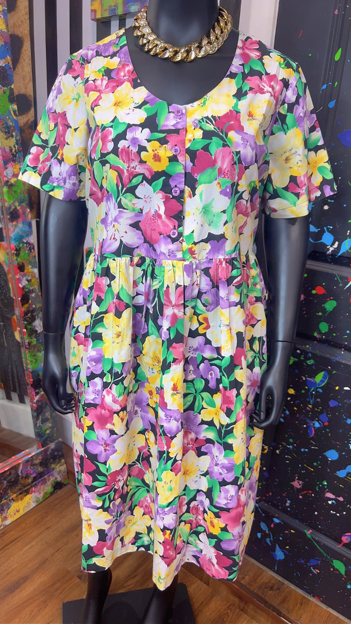 Vintage Floral Cotton Dress (18)