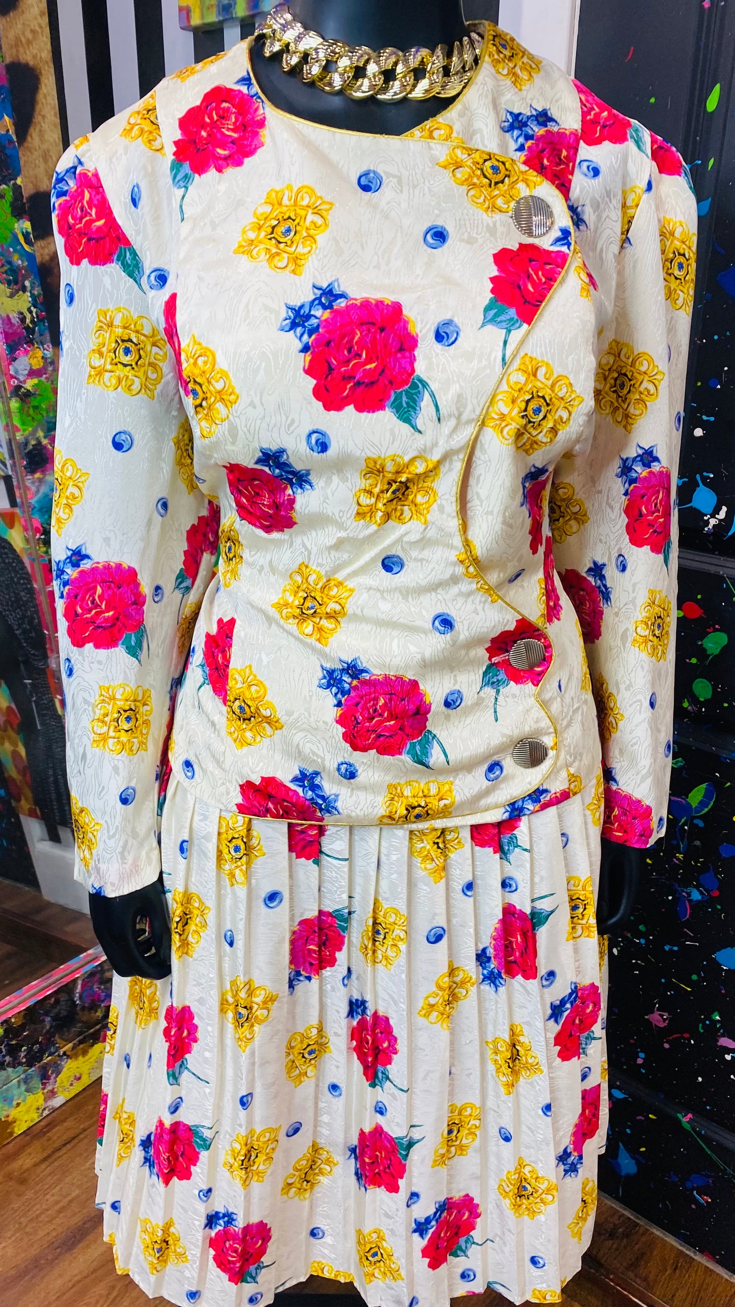 Vintage ‘TOO’ Pleated Skirt Set (22W)