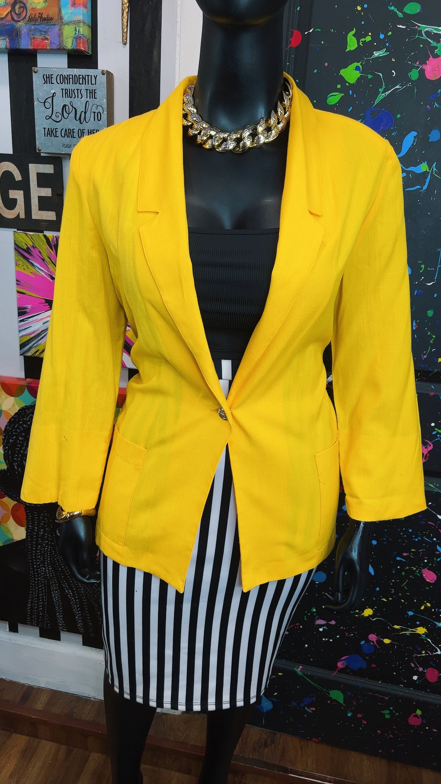 Vintage Yellow Blazer (16)