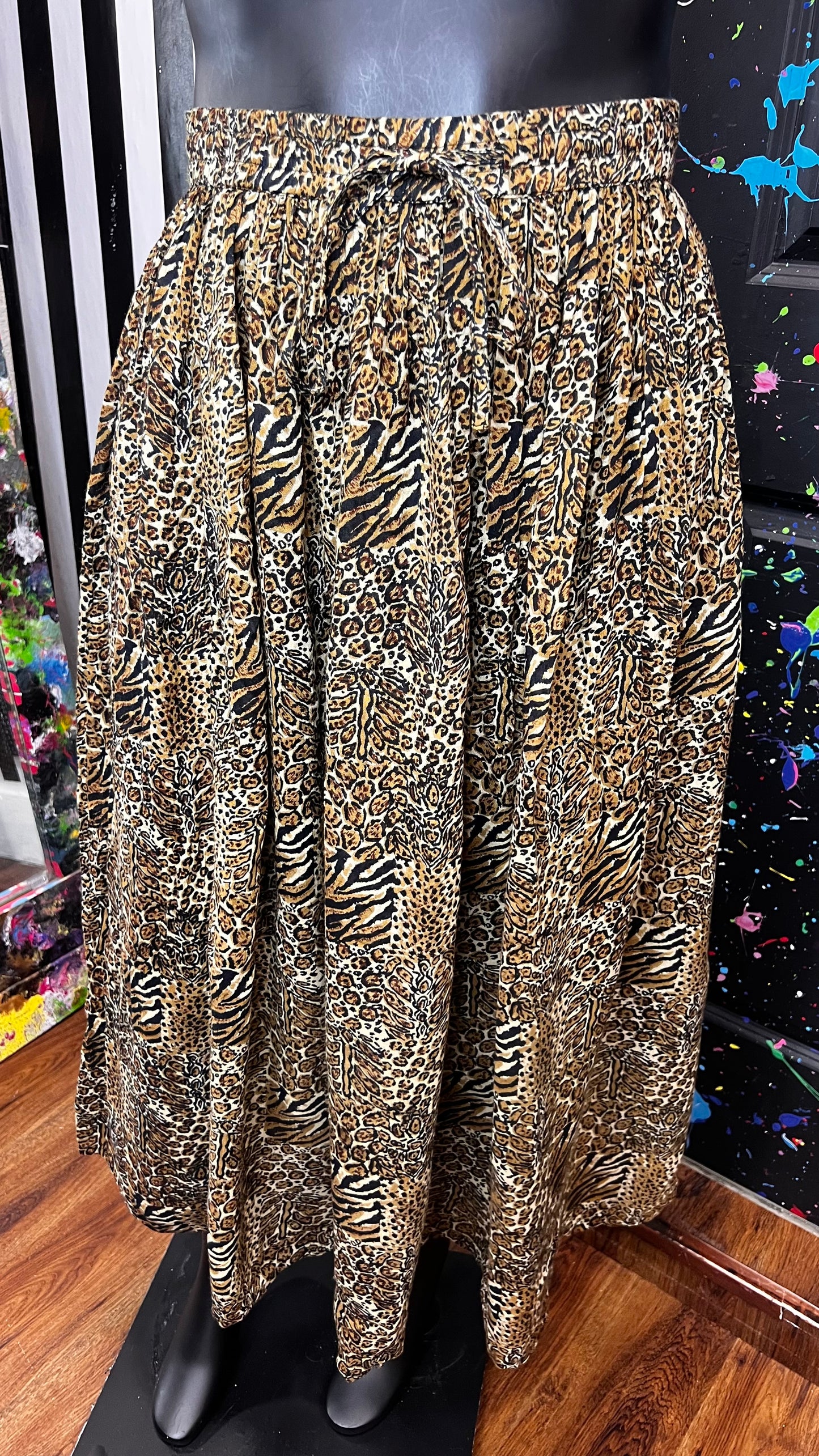 Vintage Rayon Animal Print Skirt (20)