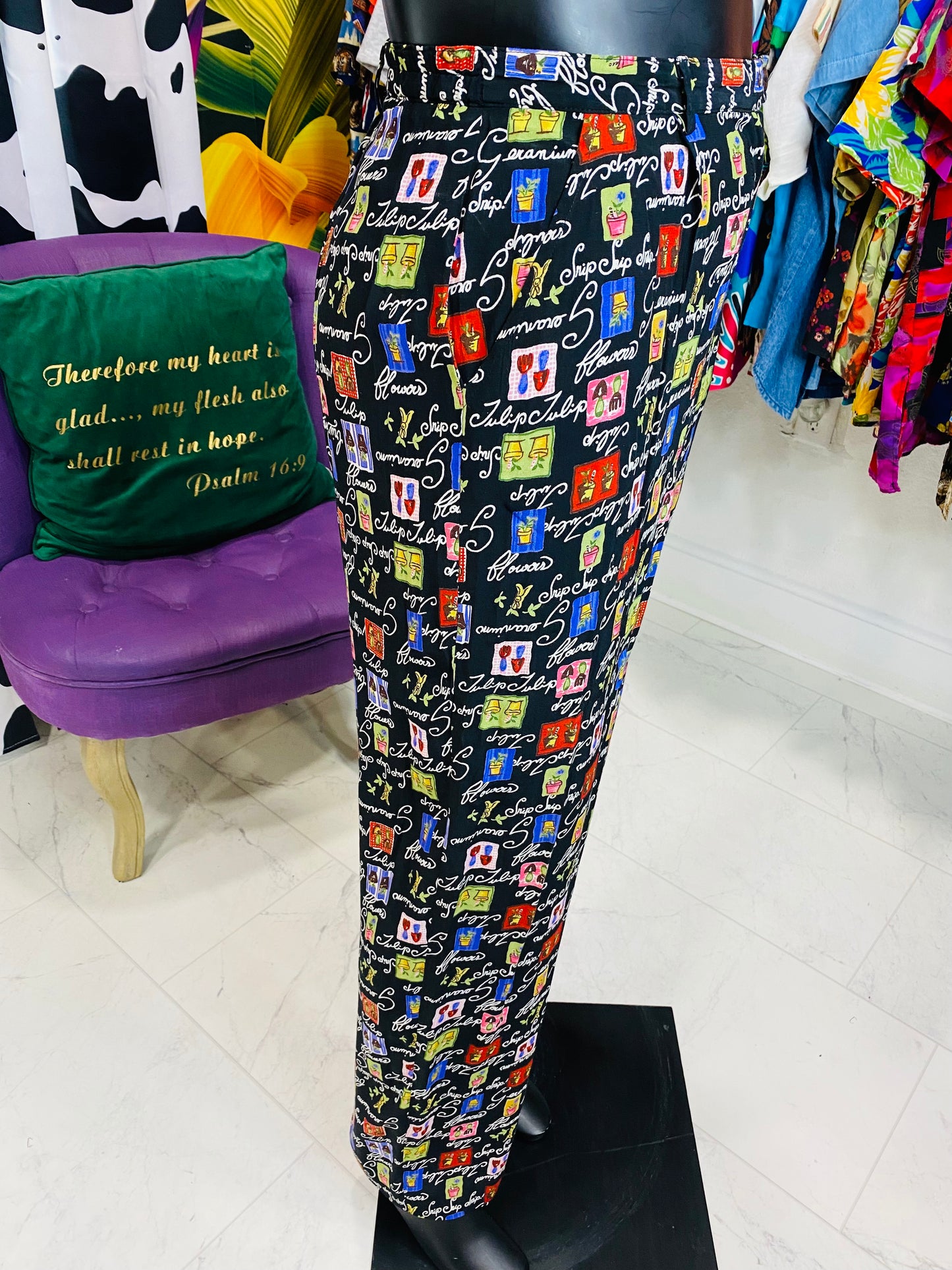 Vintage Gardening Print Pants