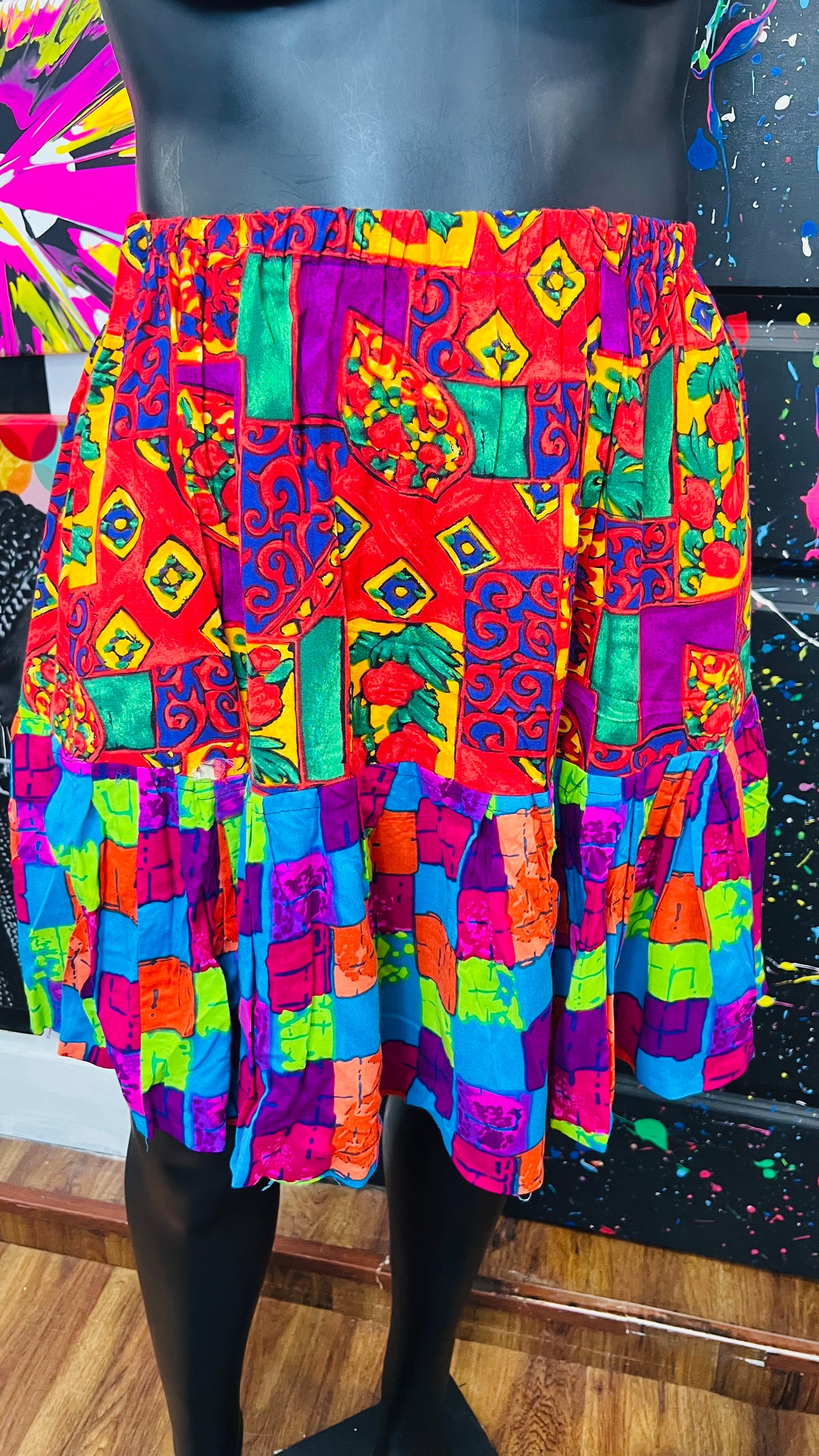 Vintage Mix Print Skirt (12/14)