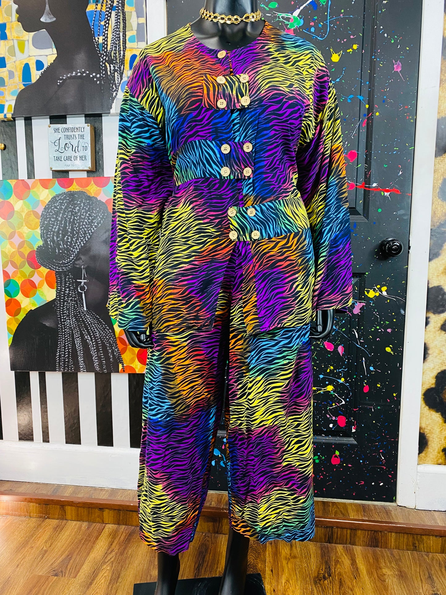 Vintage Kalidaz 2pc Pants Set