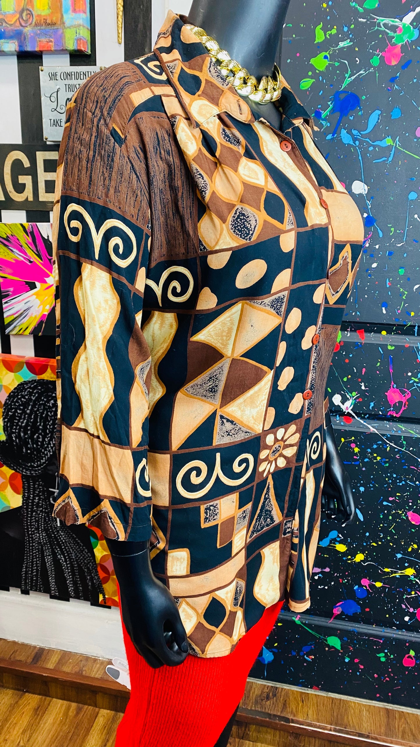Vintage Abstract 90’s Blouse (24)