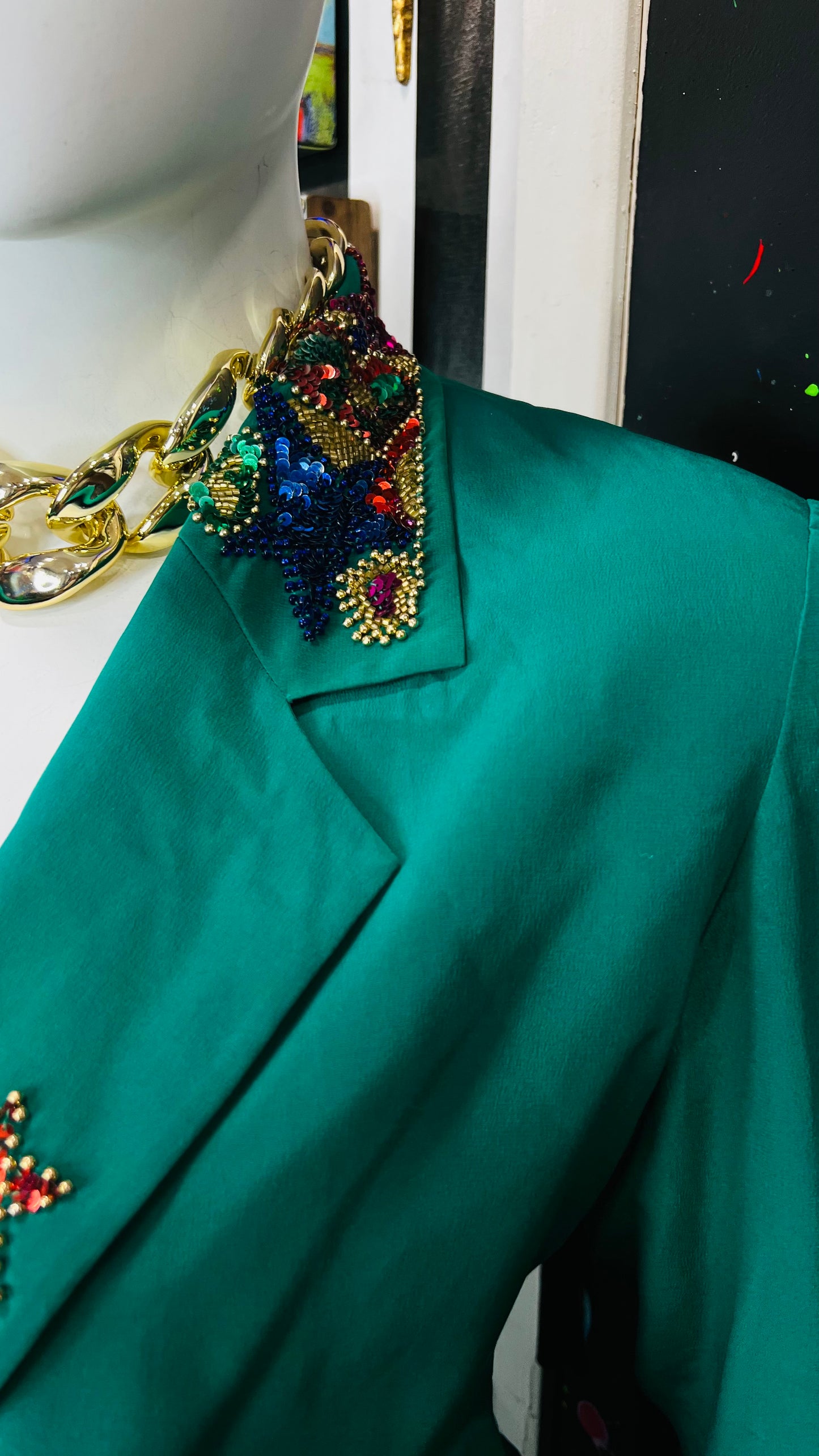 Vintage 100% Silk IB Diffusion Sequin Blazer (14)