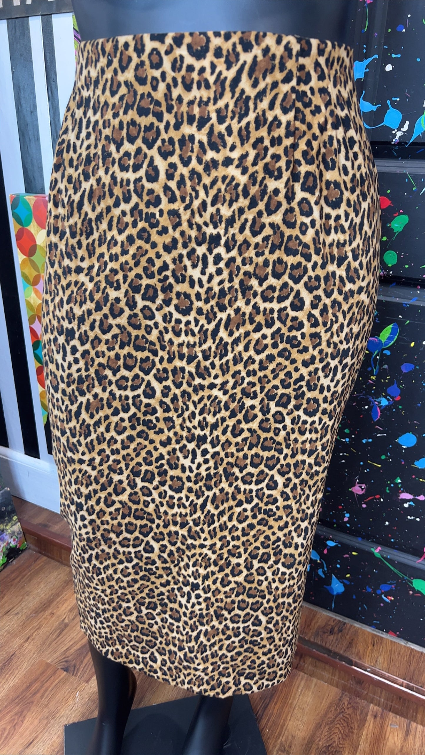 Vintage Cheetah Print Office Skirt (18W)