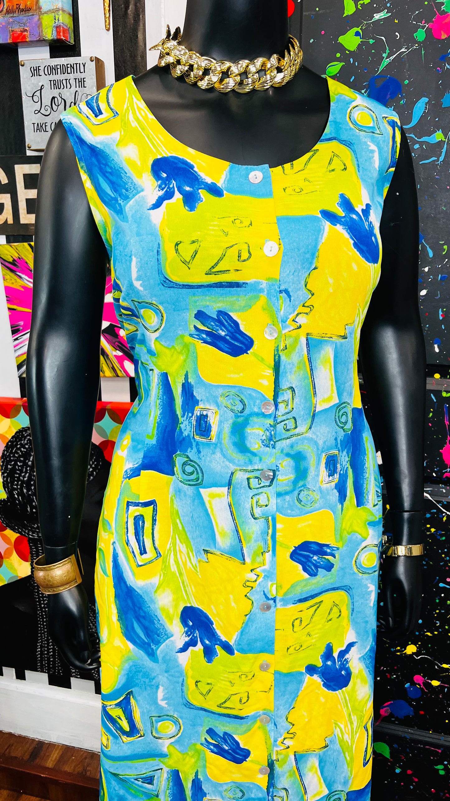 Vintage Abstract Sleeveless Spring Dress (18)