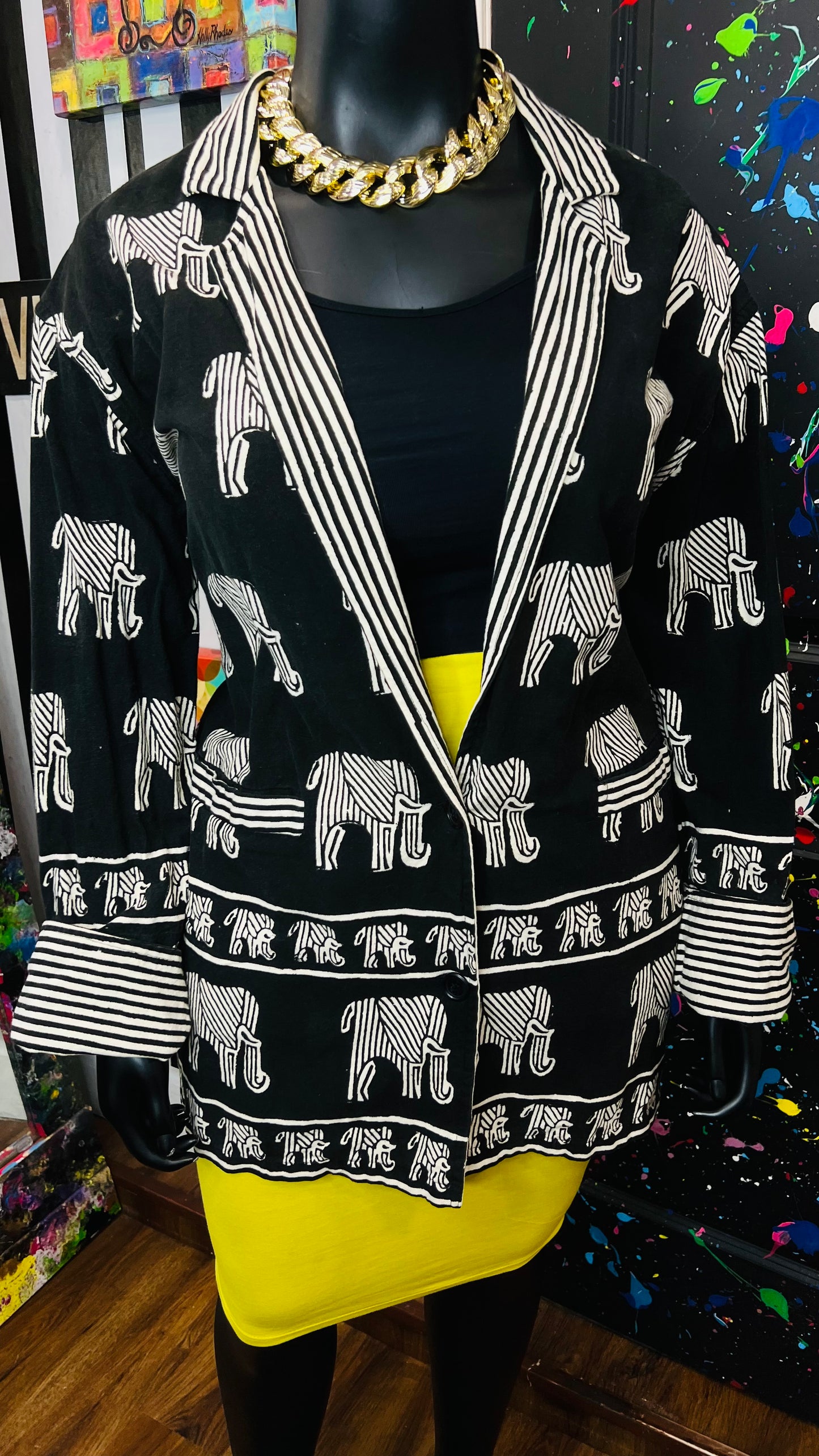 Vintage Elephant & Stripes Blazer (22)
