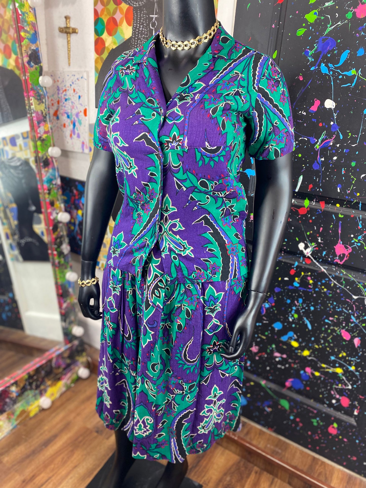 Vintage 2 Piece Skirt Set