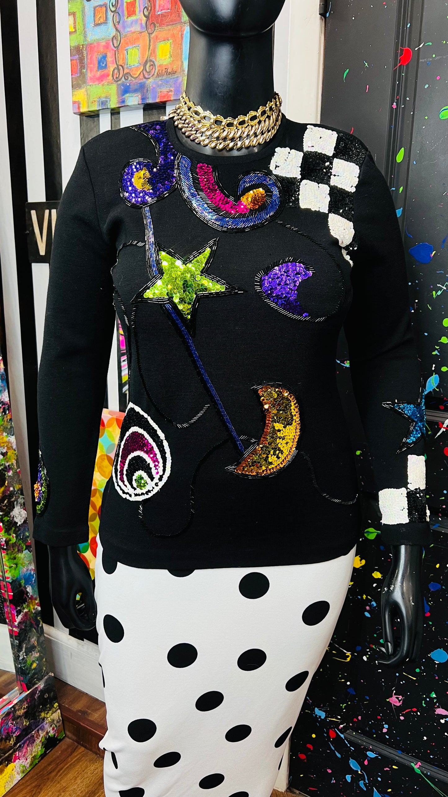 Vintage Sequin Sweater (12/14)