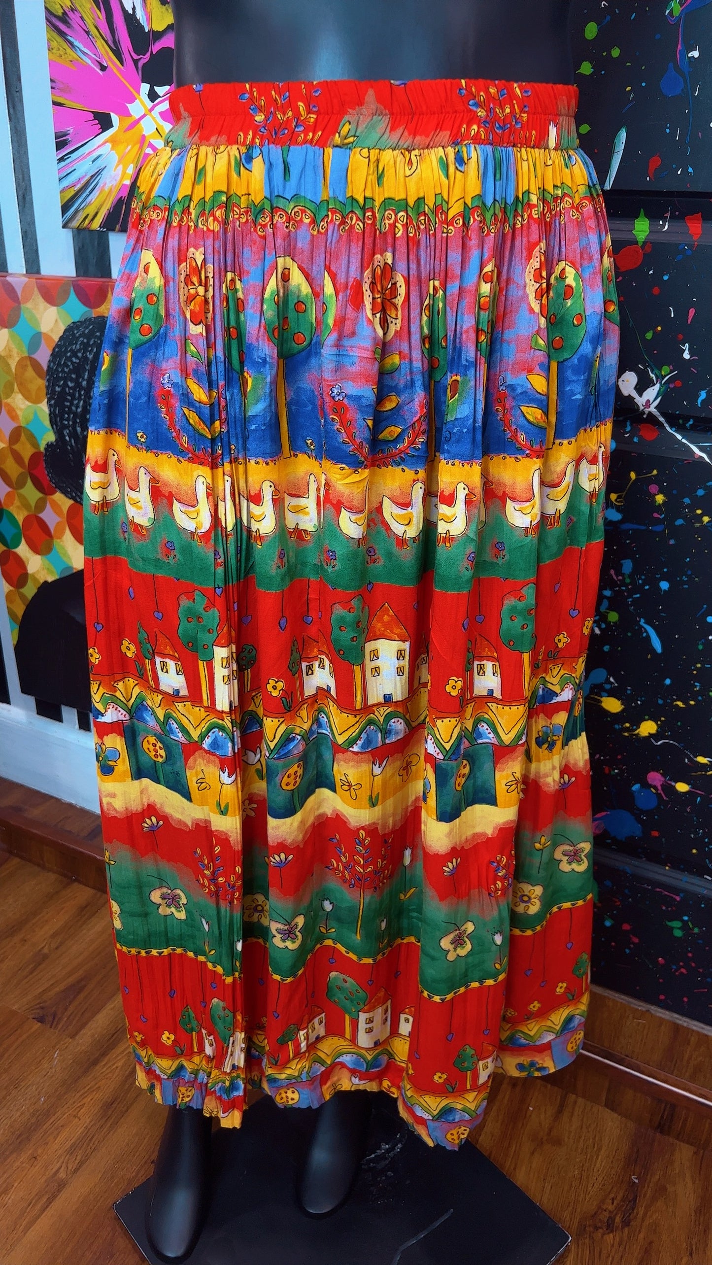 Vintage Rayon ‘Neighborhood’ Skirt (18/20)
