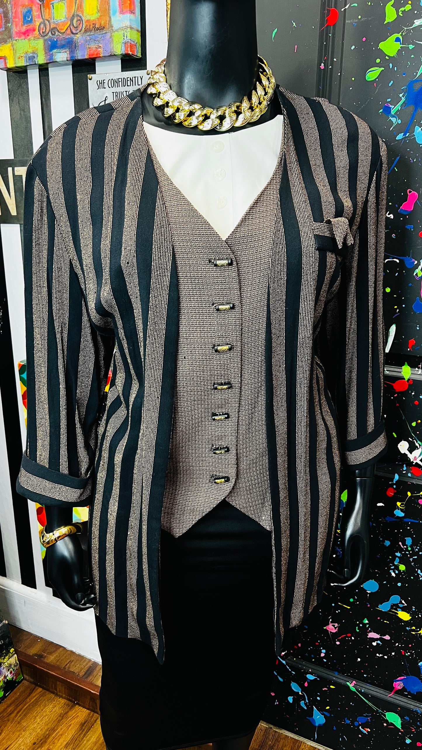 Vintage Blouse w/ Built in Vest (22W)