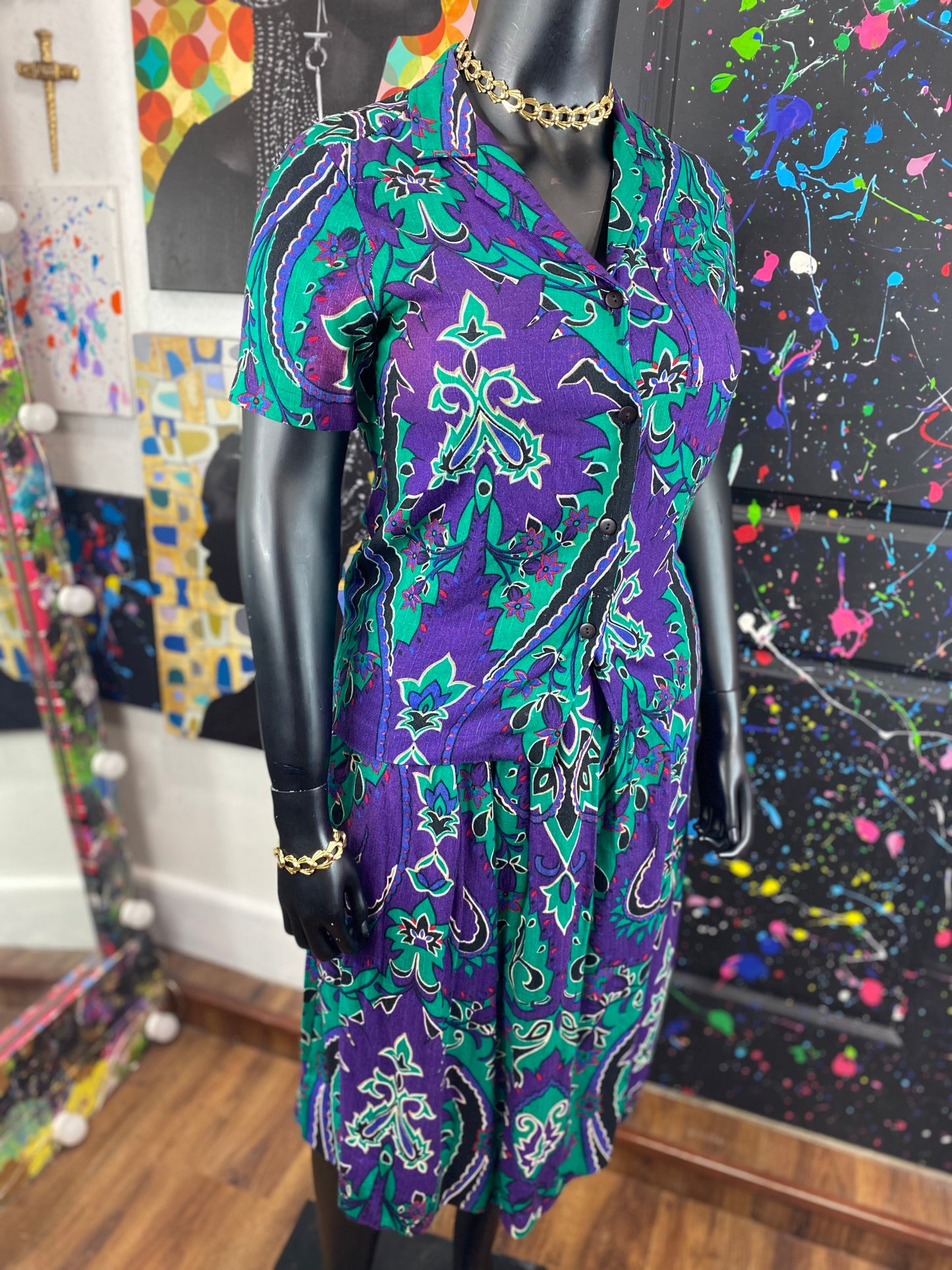 Vintage 2 Piece Skirt Set