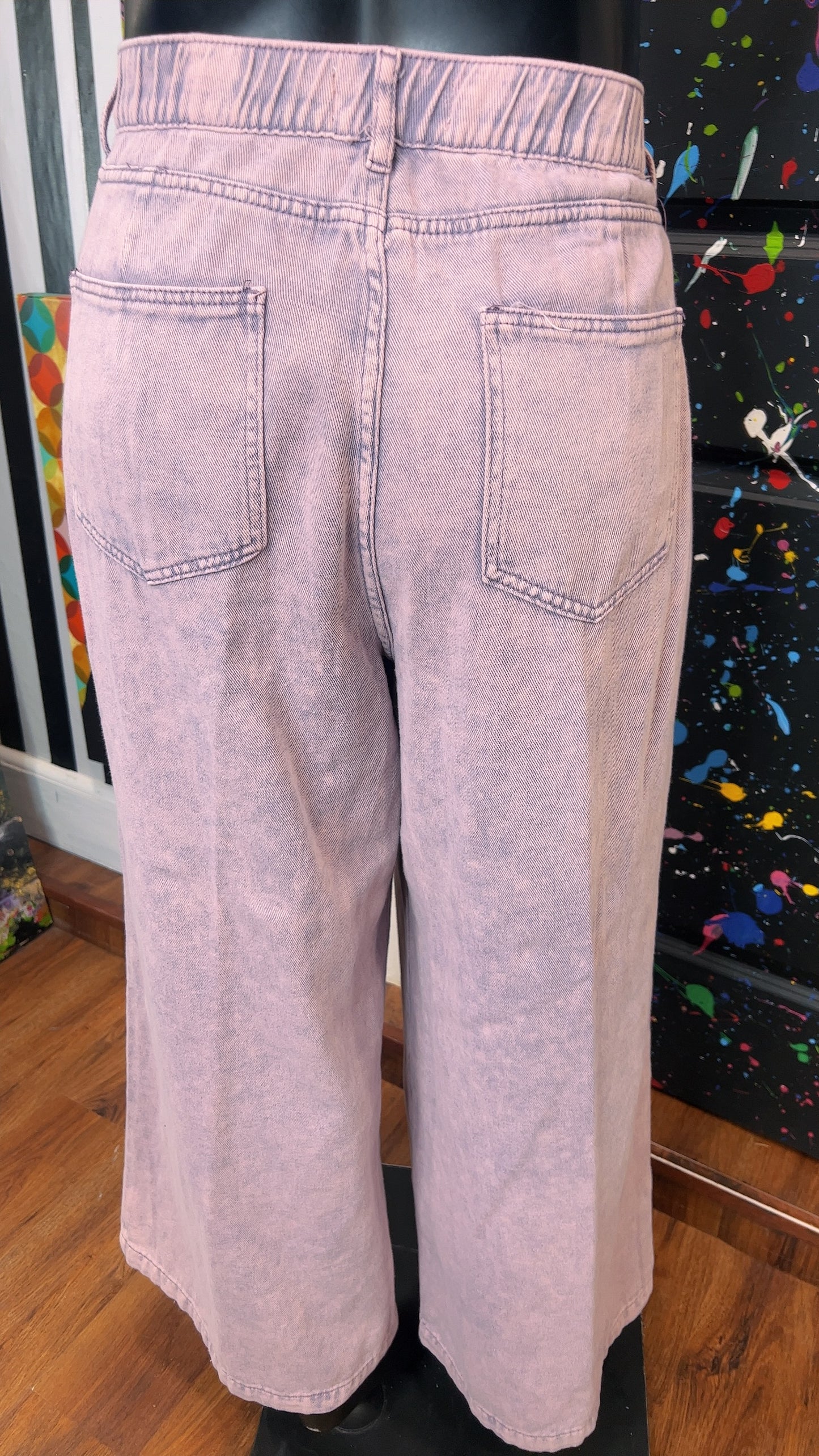 Wide Leg Purple Pleated Stonewash Jeans New w/Tags (16)