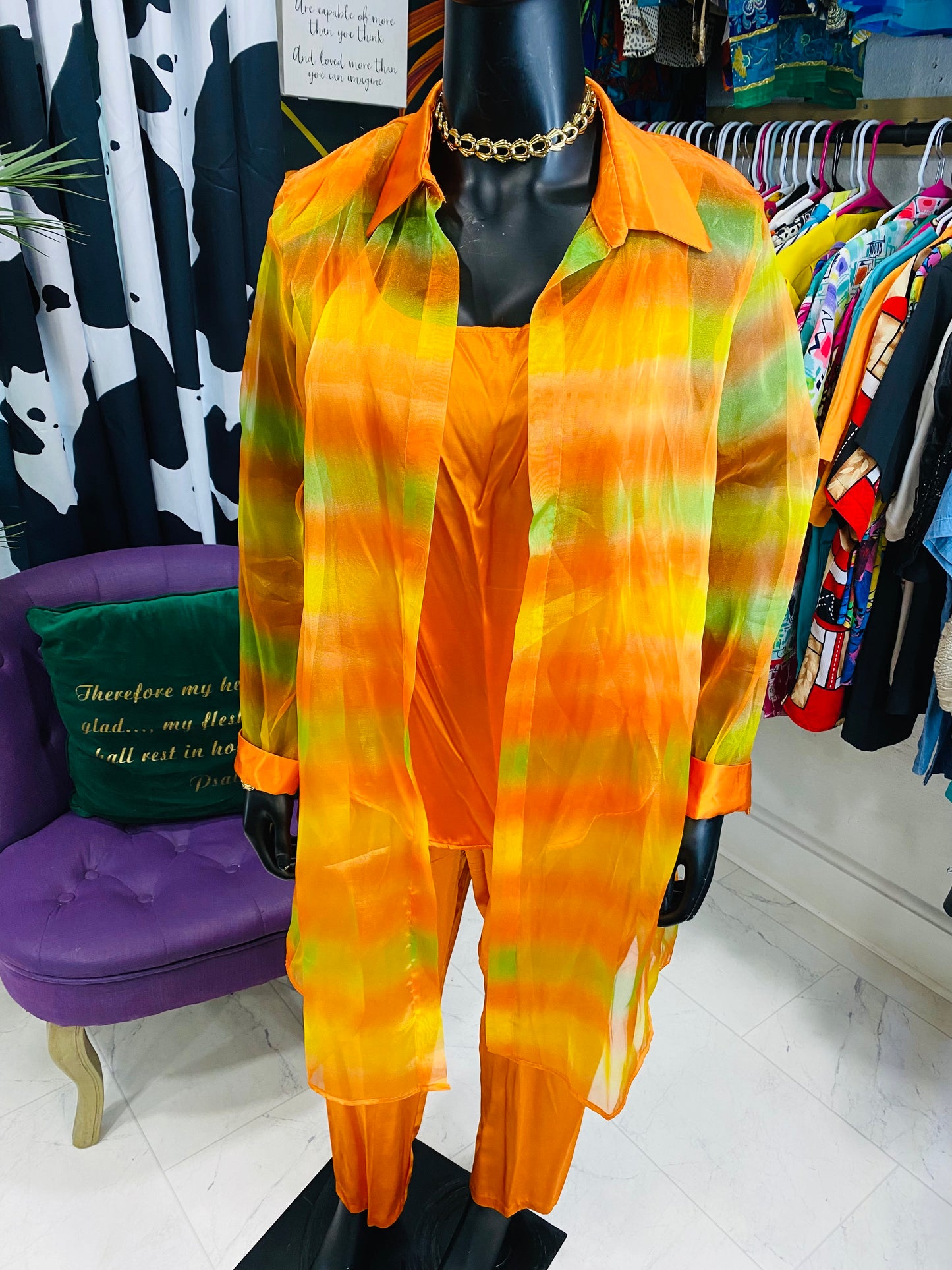 Vintage Orange 3pc Pants Set