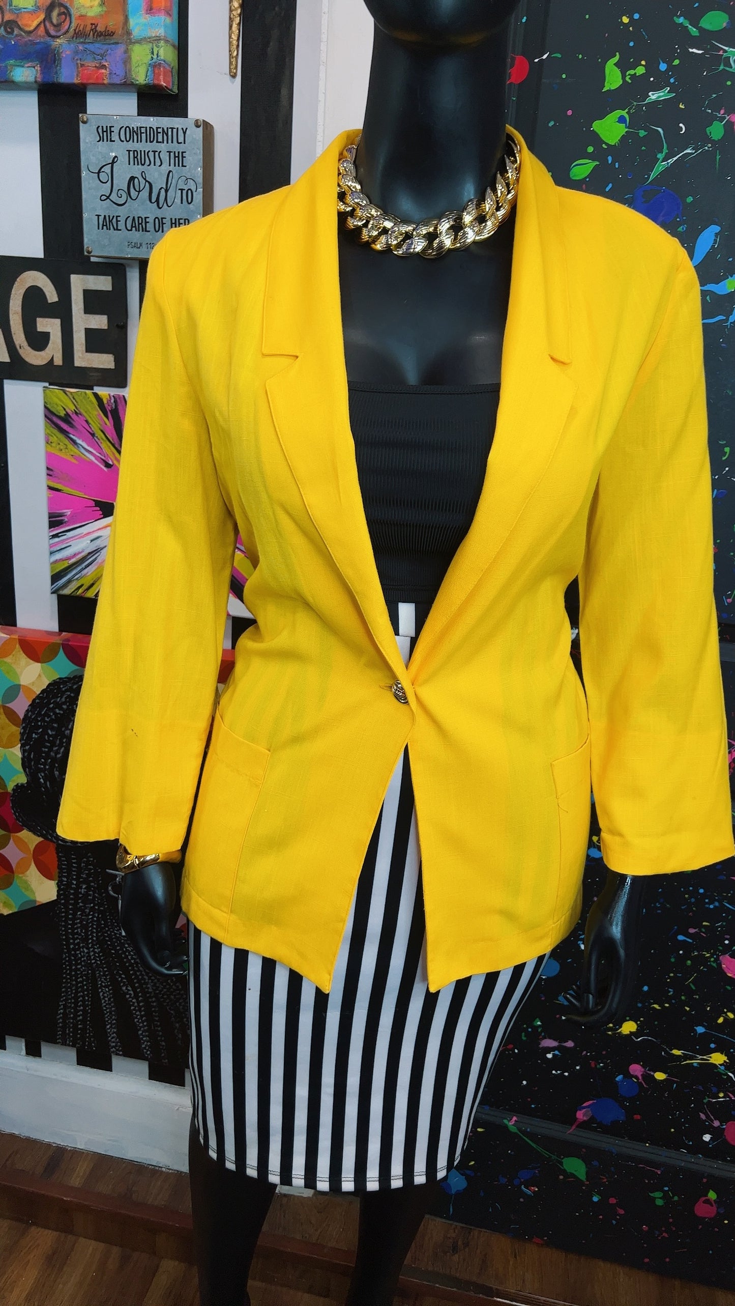 Vintage Yellow Blazer (16)