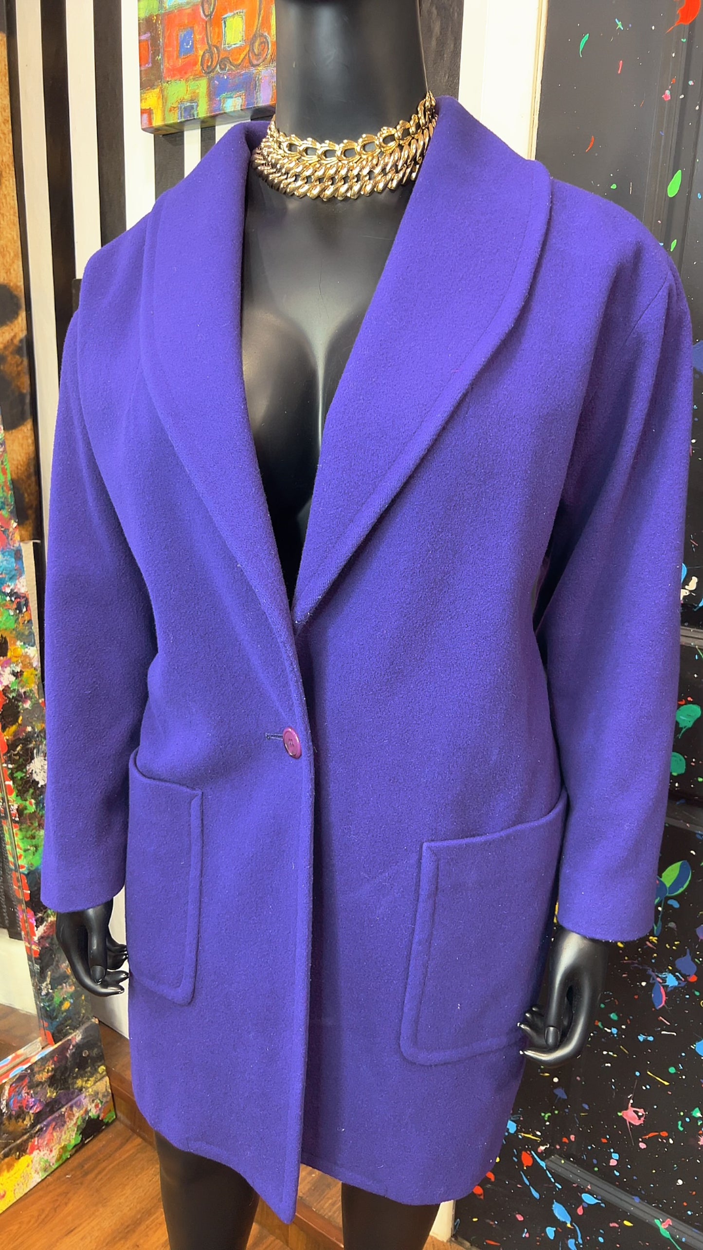 Vintage Neiman Marcus Purple Wool Coat (20)