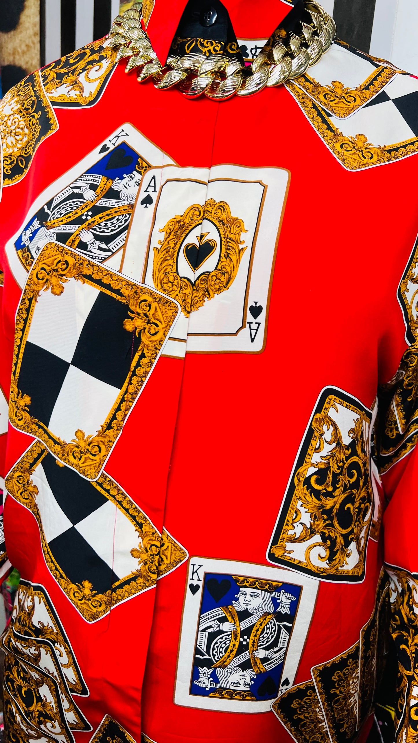 Vintage 100% Silk Ace Of Spades Dress (12) - Can fit up to some 16