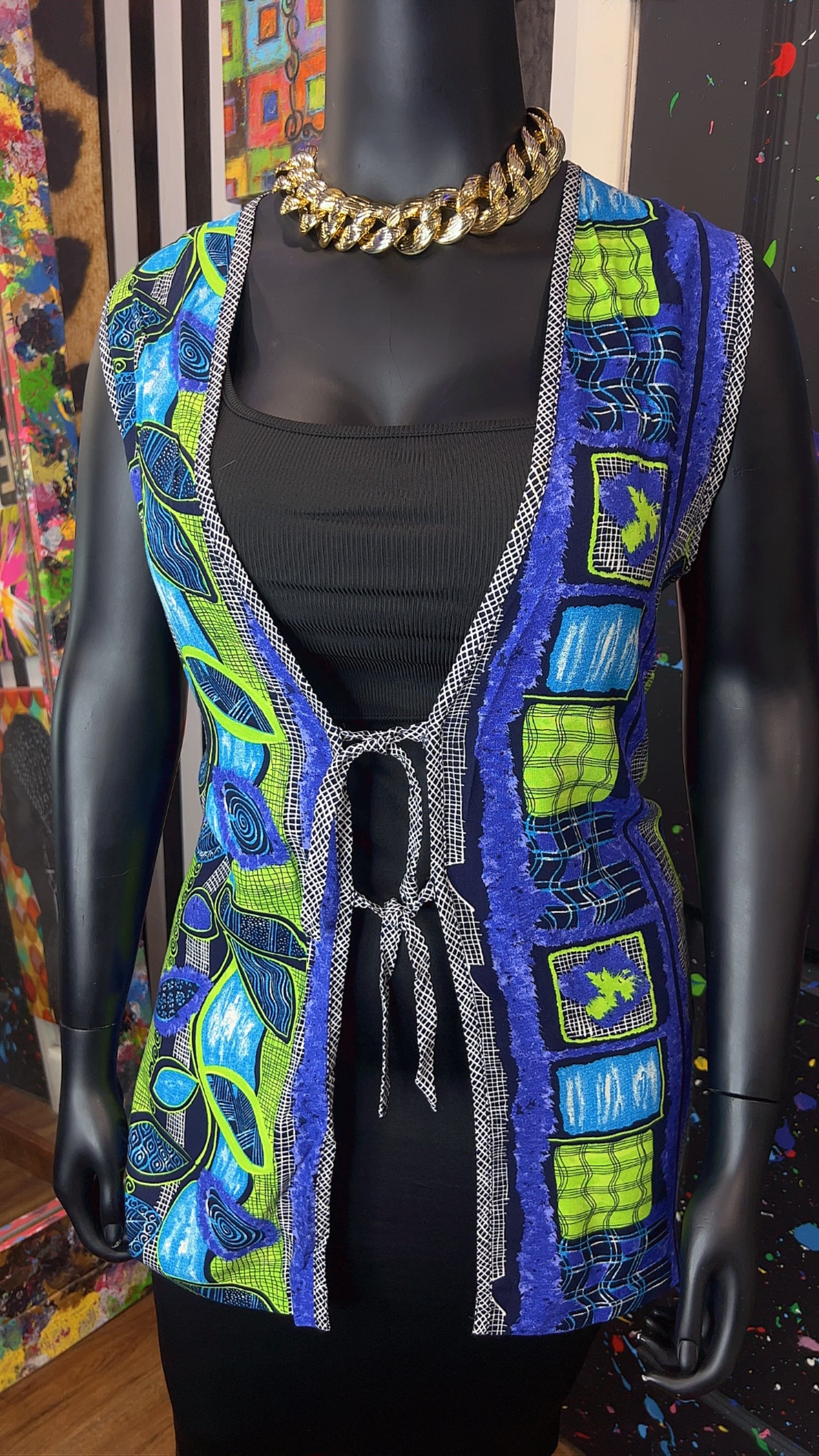 Vintage Rayon Abstract 90’s Vest (22)