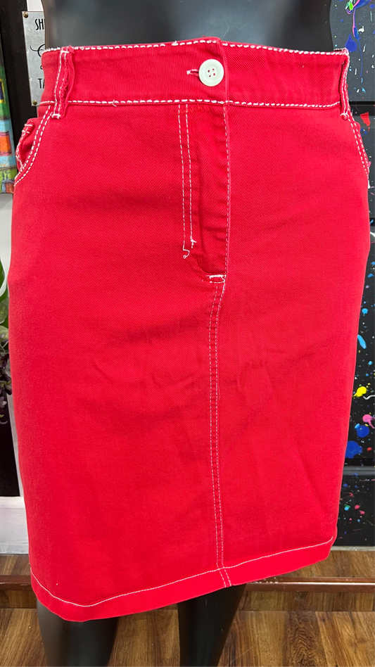 Vintage Gold Flava Red Denim Skirt