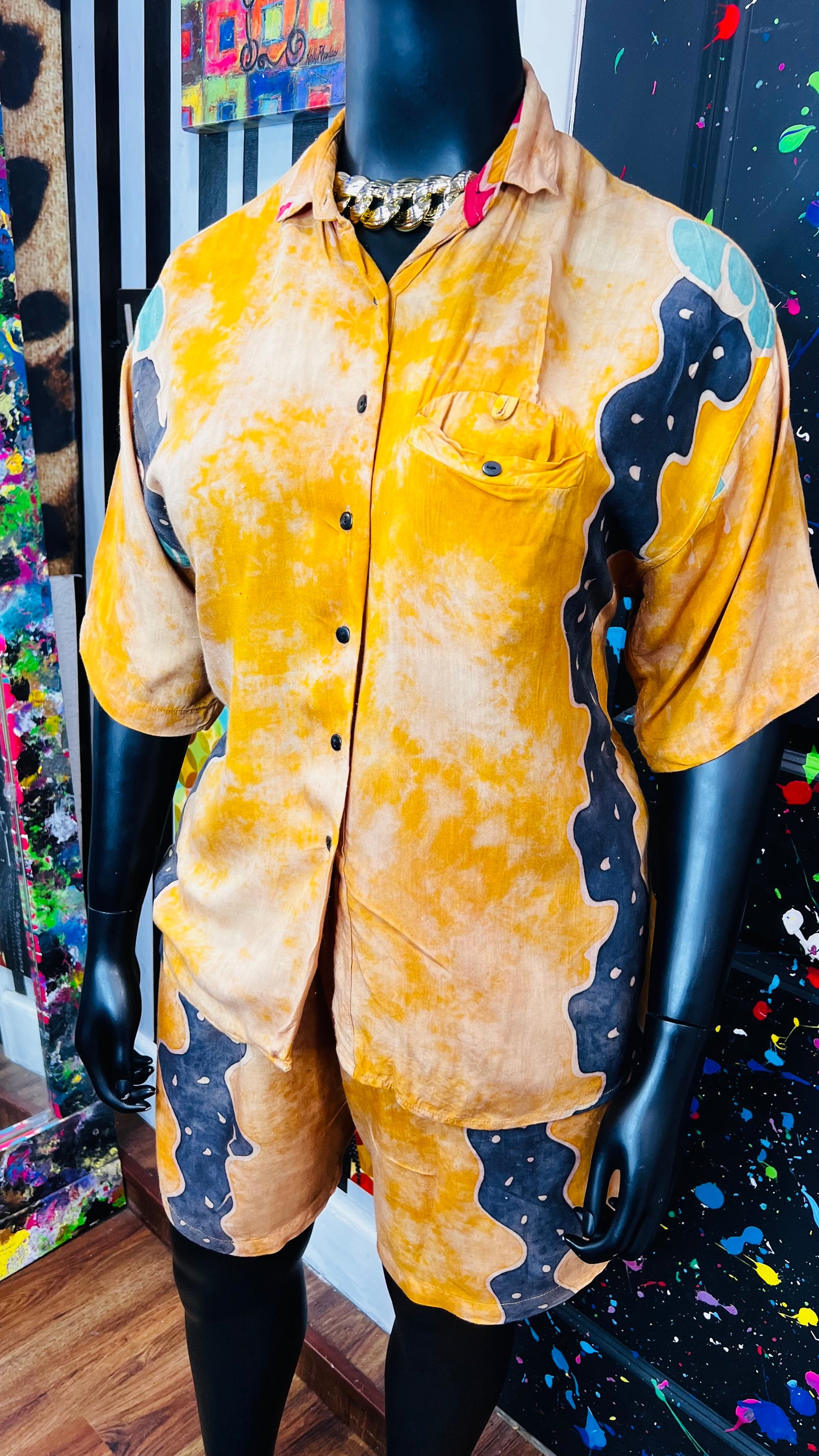 Vintage Rayon 90s Shorts Set (18)