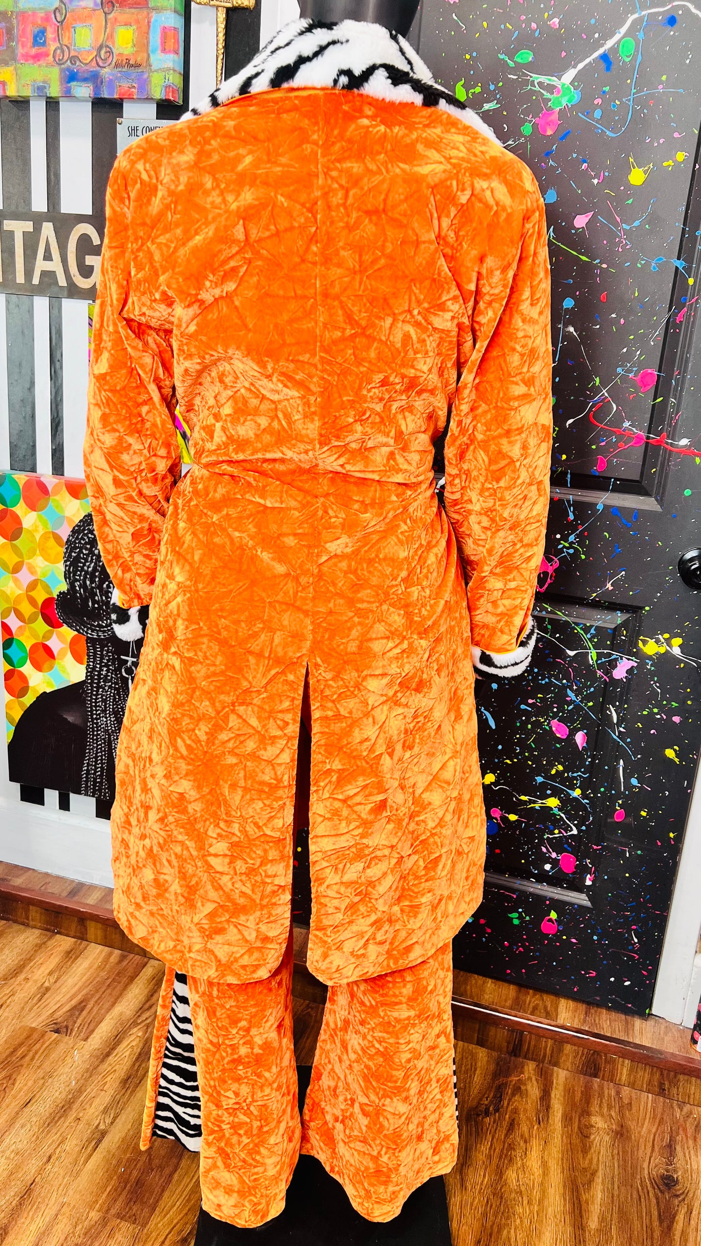 Orange & Zebra Bell Bottom Pants Suit (14)