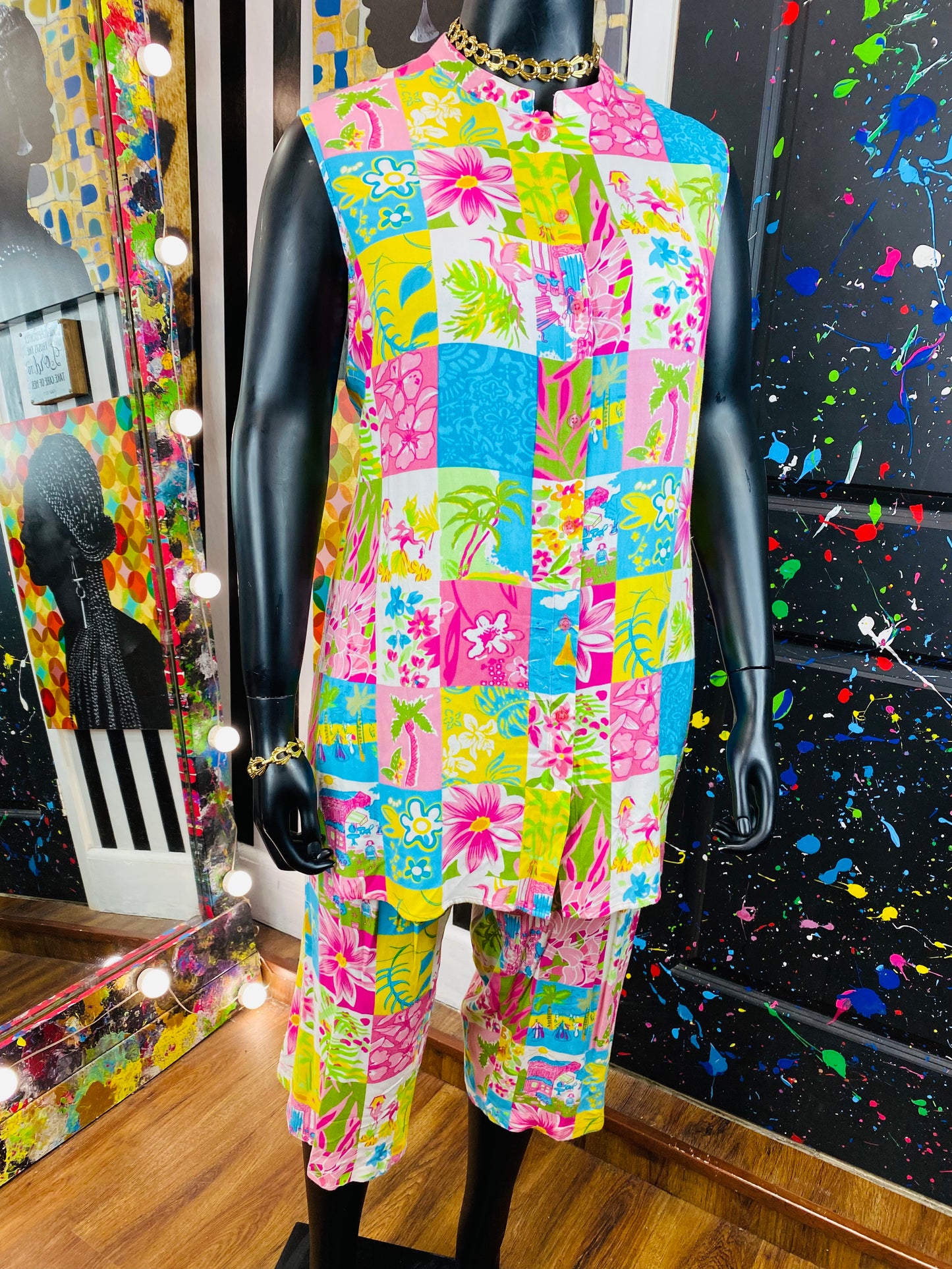 Vintage Sleeveless Pants Set