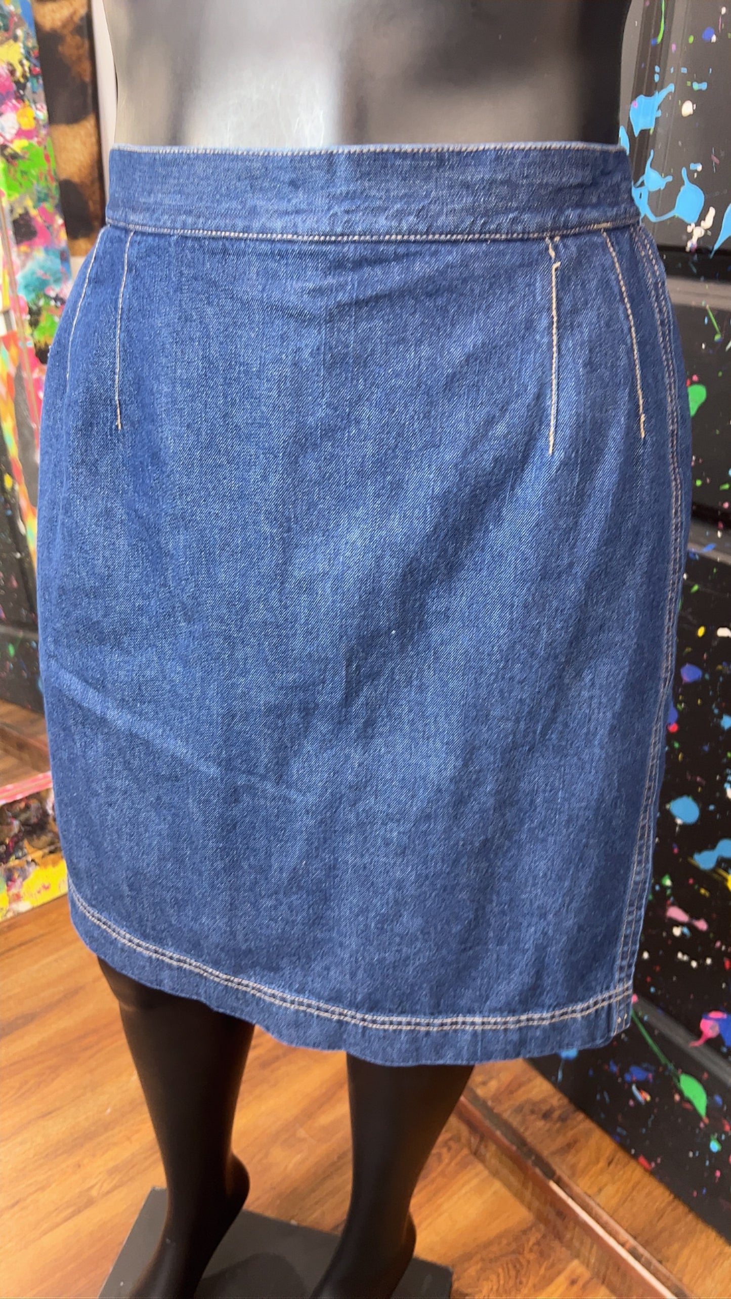 Vintage Dark Wash Denim Skort (20)