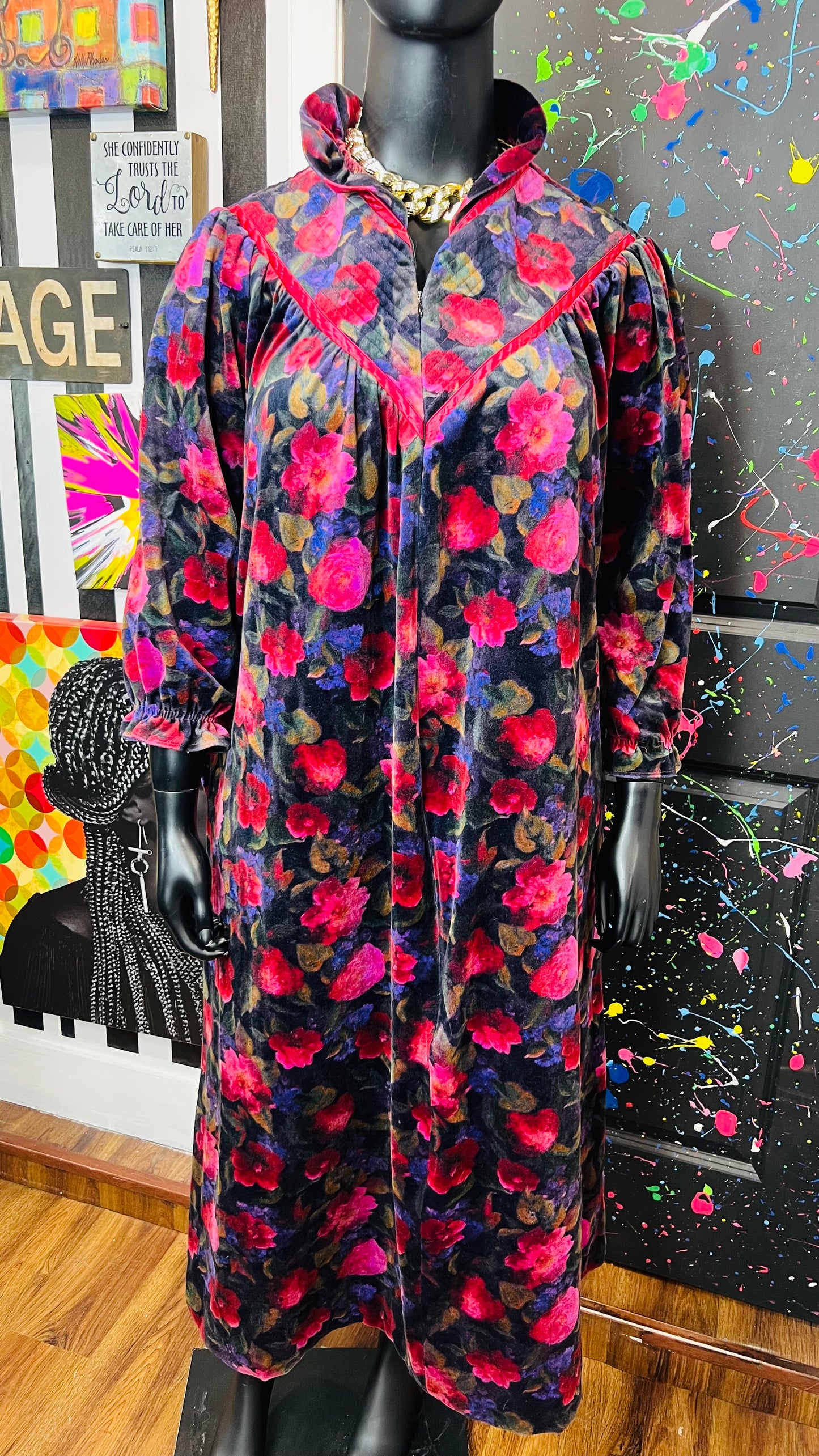 Vintage Floral Night Gown Dress (18)