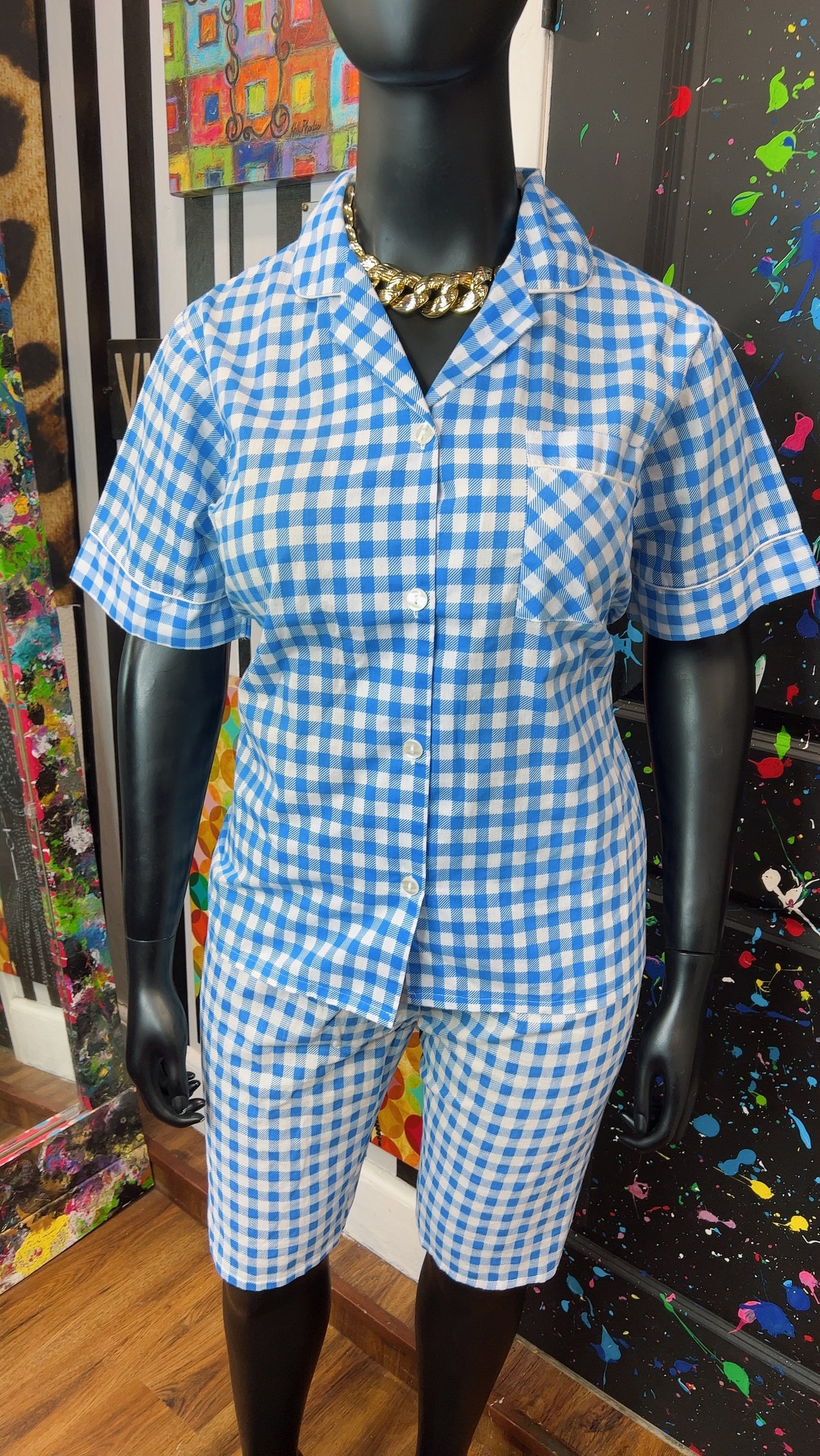 Vintage Blue & White Shorts Set (18)