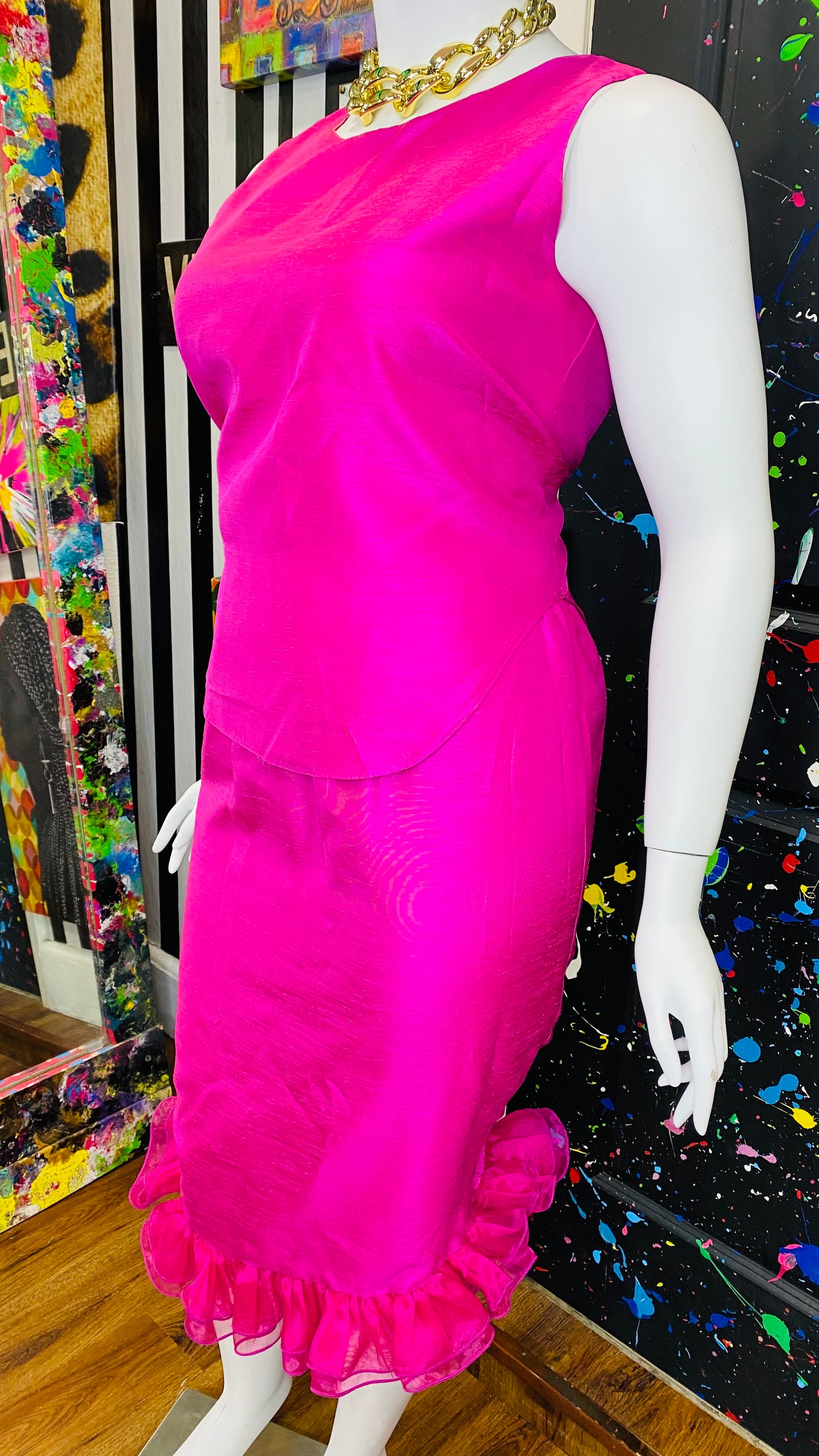 Vintage Pink Skirt, Blouse & Blazer Set (14/16)