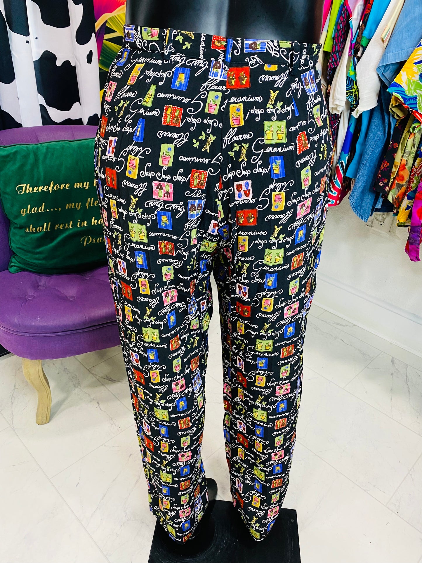 Vintage Gardening Print Pants