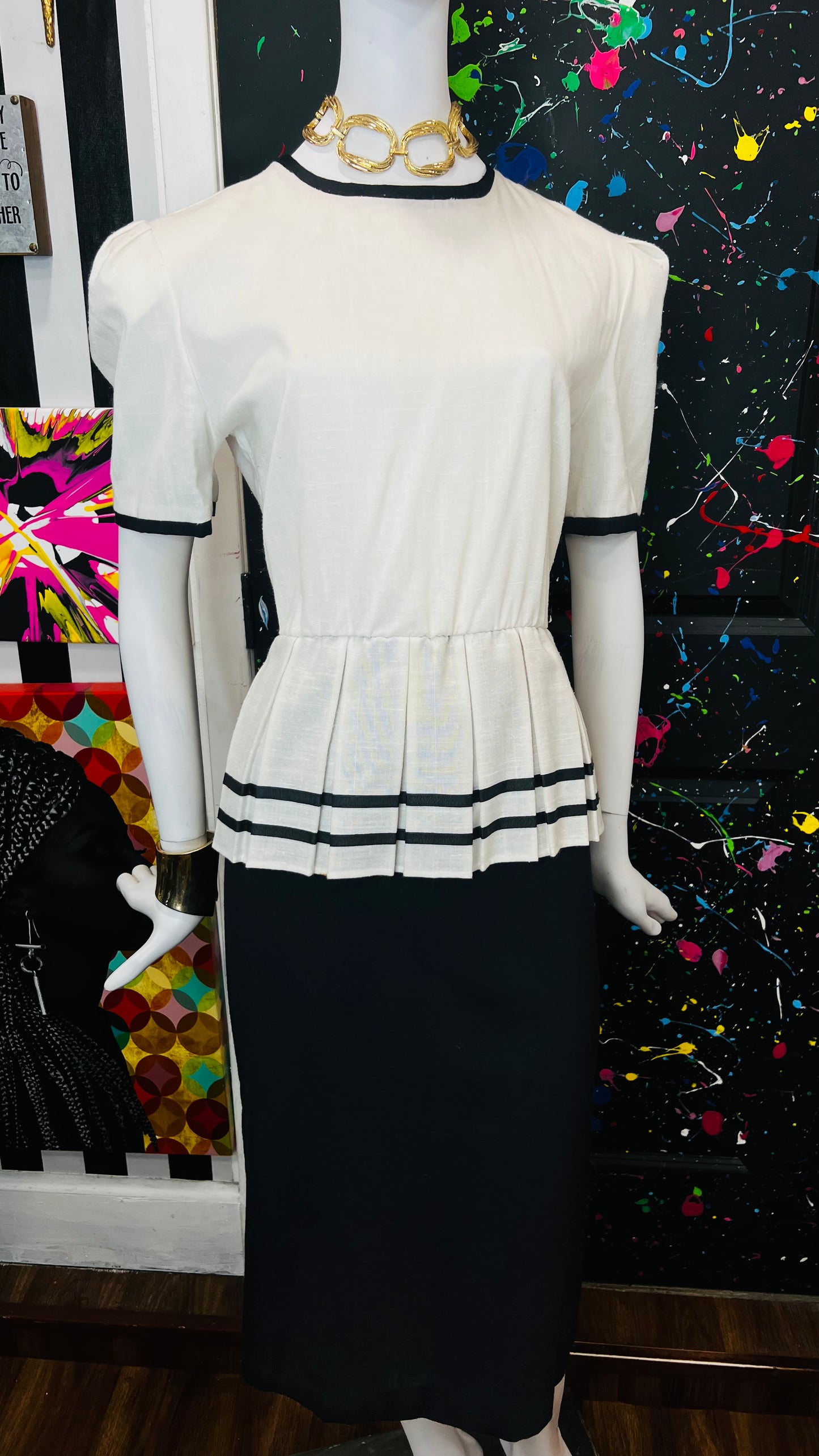 Vintage Black & White Dress (16)
