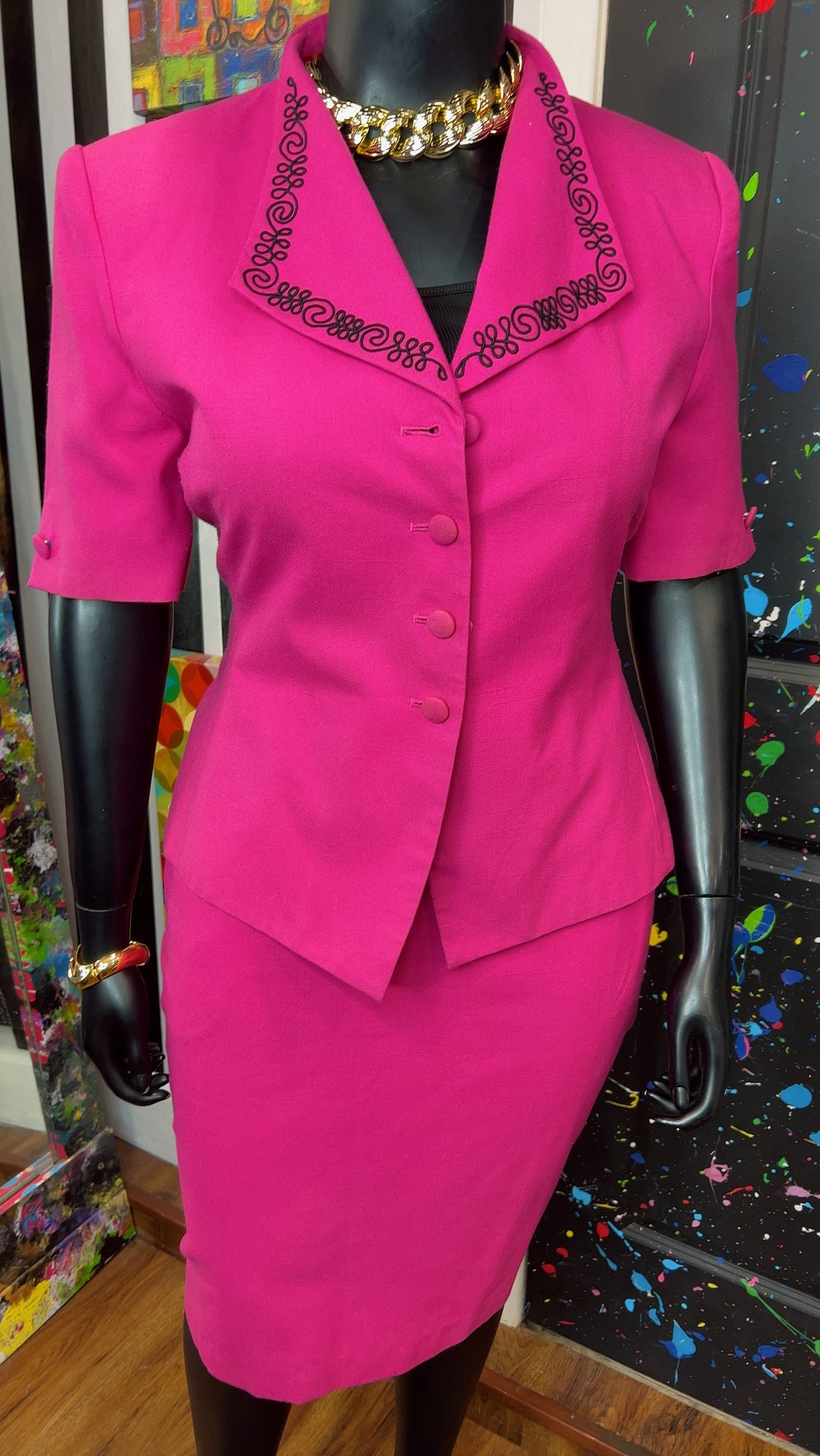 Vintage Pink Skirt Suit (16)