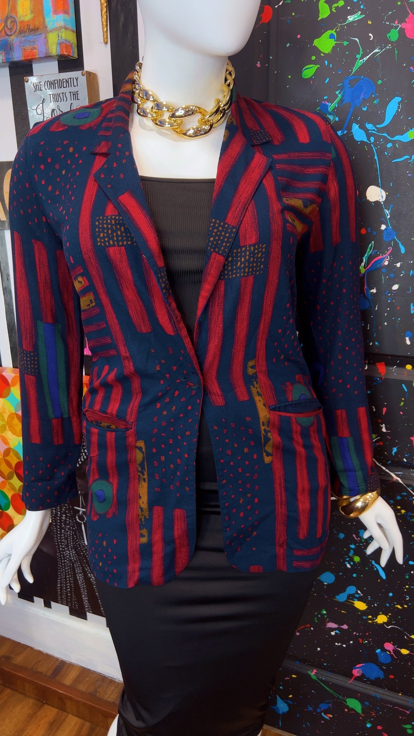 Vintage Rayon Abstract Blazer (12)