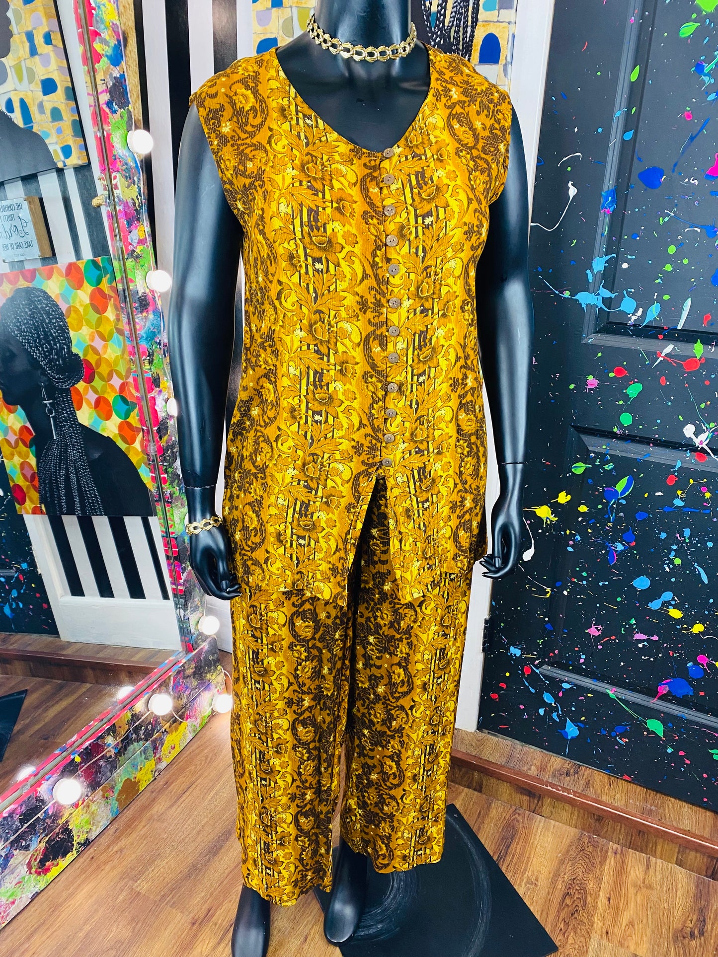 Vintage Sleeveless Pants Set