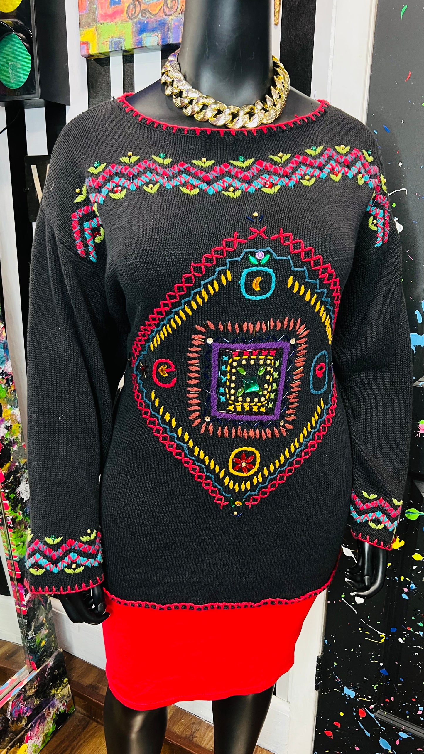 Vintage Carole Little Knitted Sweater (22)